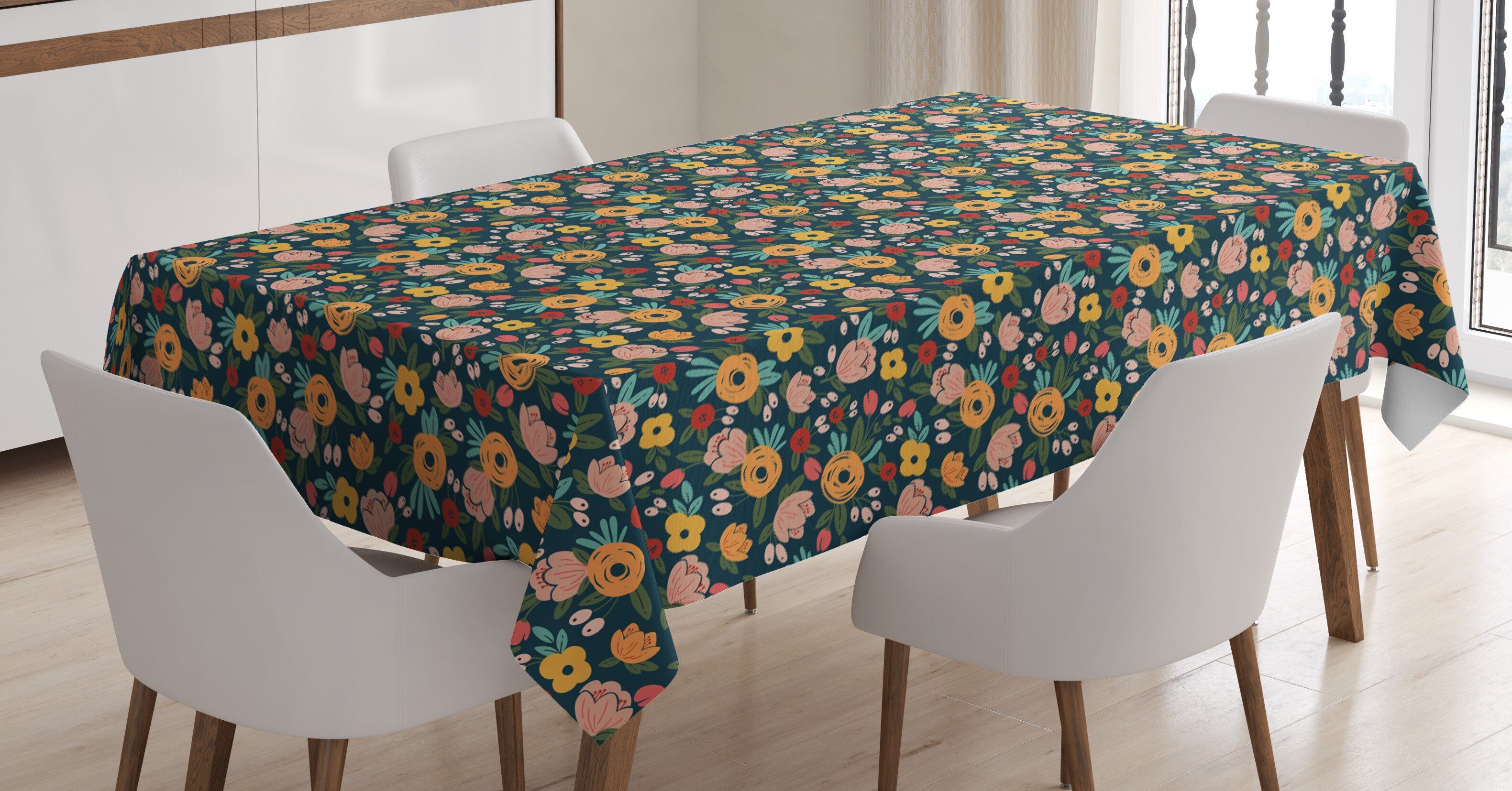 Abakuhaus Tischdecke Farbfest Waschbar Für Bereich Farben, geeignet den Blumen Außen Blumen-Knospen Klare Abstrakte