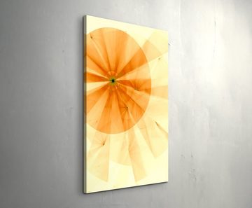 Sinus Art Leinwandbild Abstraktes Bild  Fokus orange + zitronengelbe Streifen - Leinwandbild