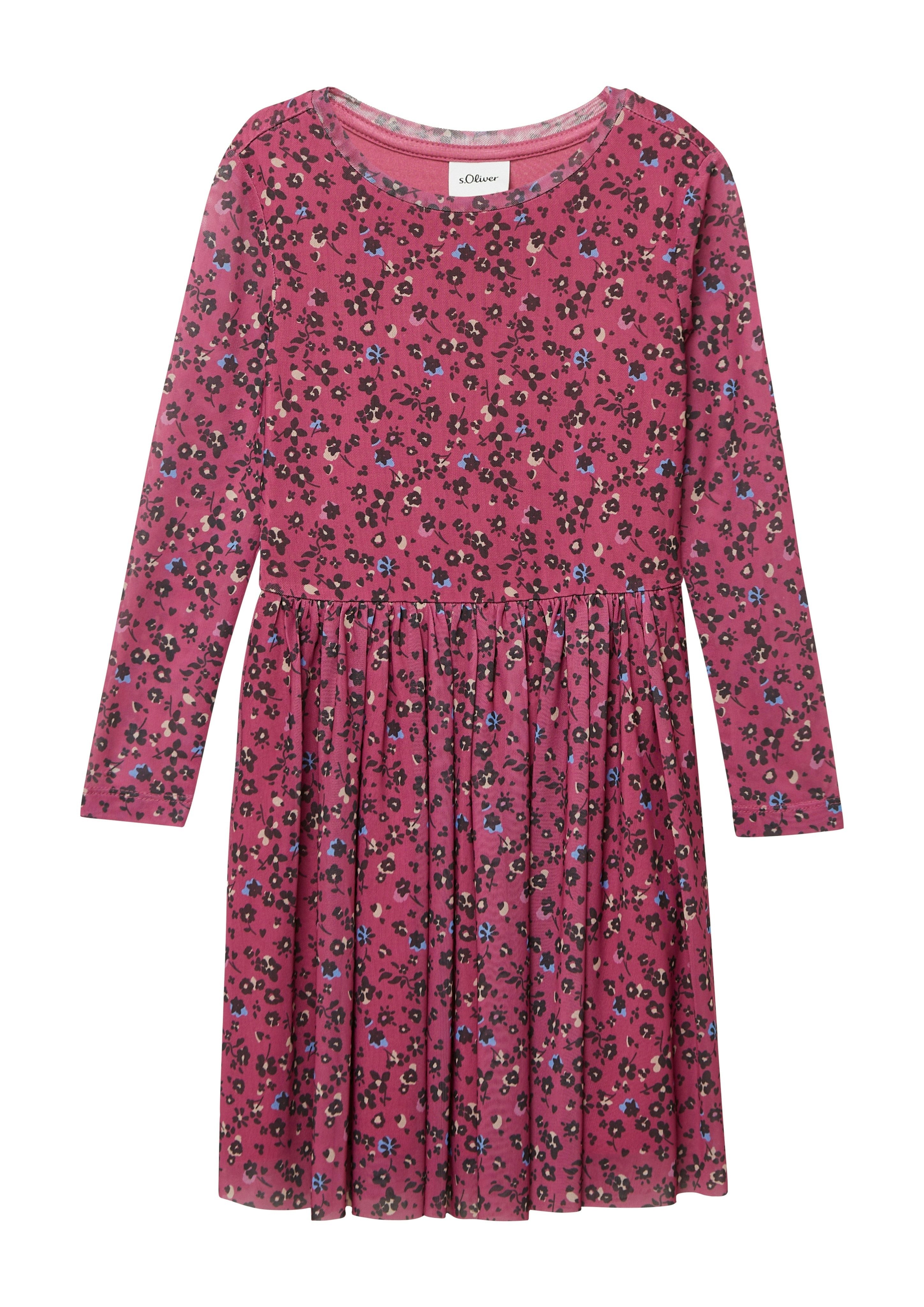 s.Oliver Junior Meshkleid mit floralem Muster, langarm, für Girls