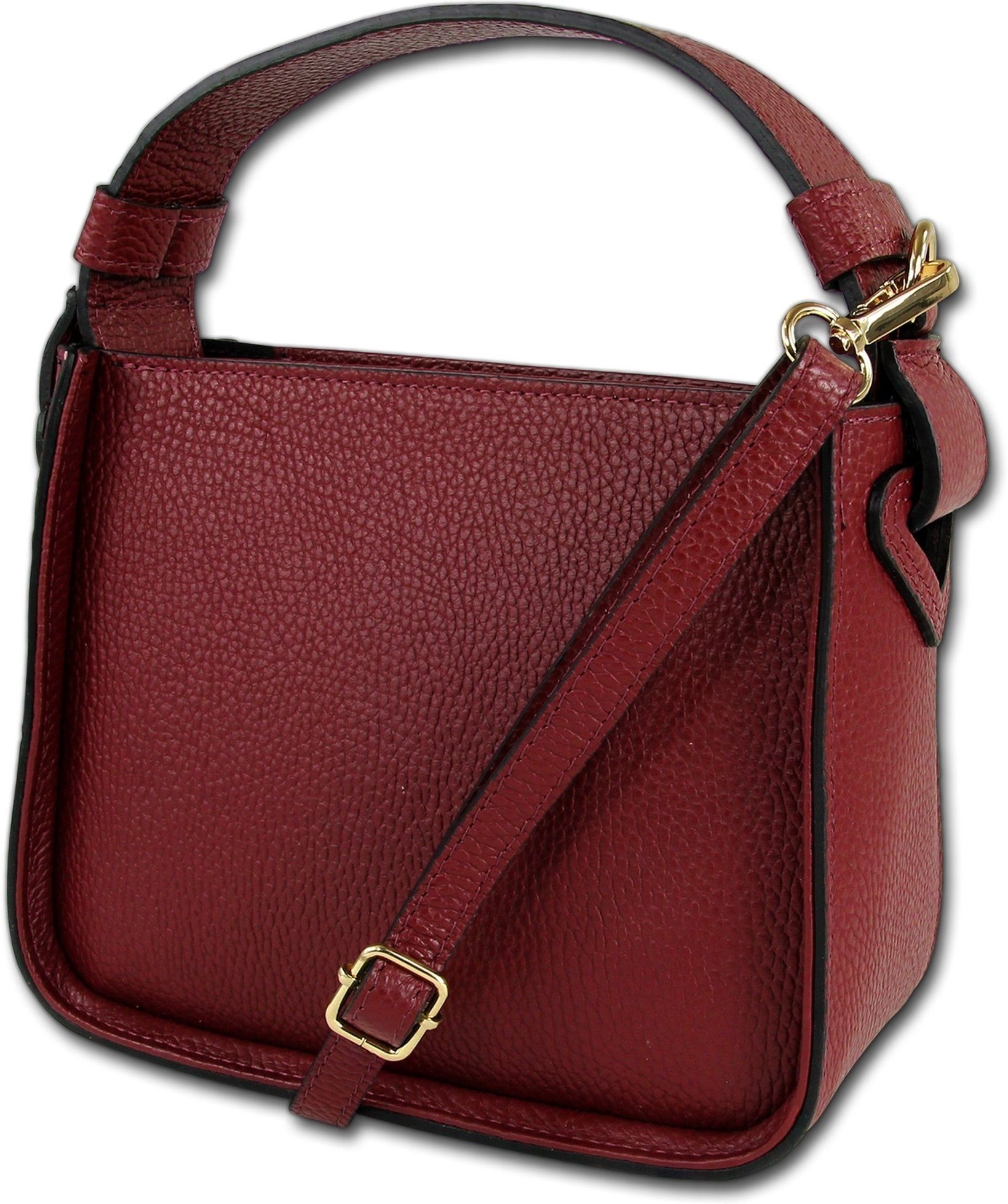 Toscanto Umhängetasche Toscanto Umhängetasche Freizeit (Umhängetasche, Umhängetasche), Damen Tasche Echtes Leder dunkelrot, Made-In Italy