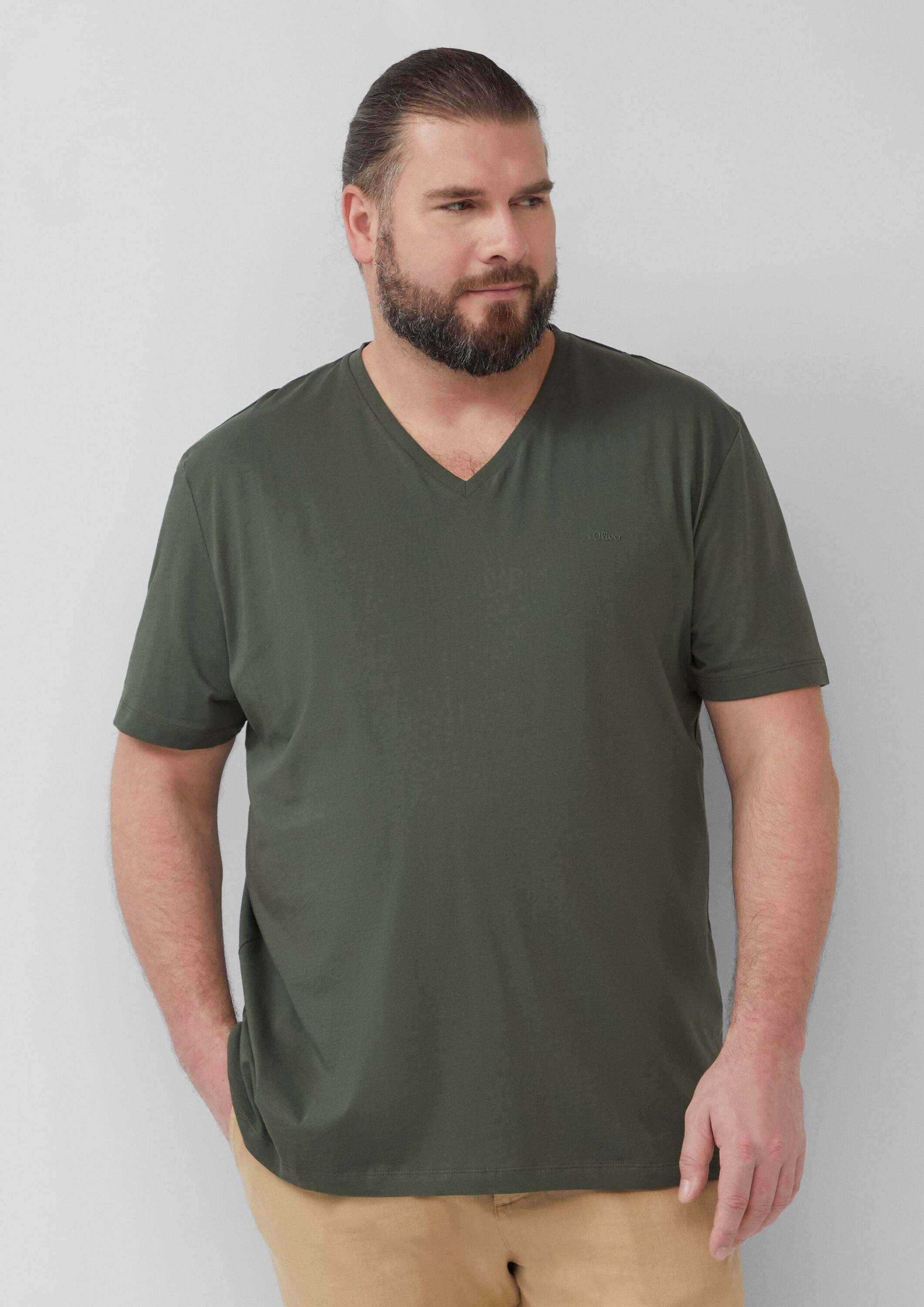 s.Oliver Kurzarmshirt T-Shirt Jersey-T-Shirt mit V-Ausschnitt günstig online kaufen