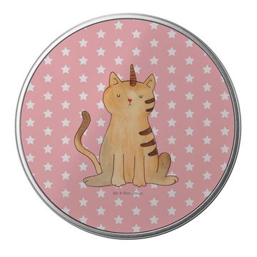 Mr. & Mrs. Panda Aufbewahrungsdose Einhorn Katze - Rot Pastell - Geschenk, Geschenkbox, Pegasus, Keksdos (1 St), Hochwertige Qualität