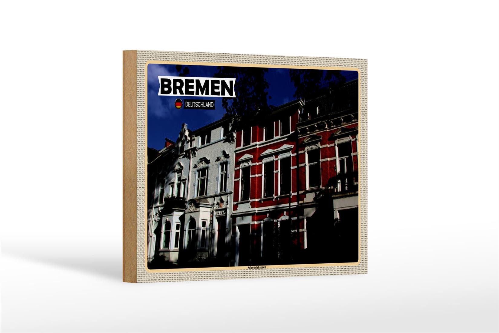 Holzbild Städte Bremen Deutschland Schwachhausen 18x12 cm