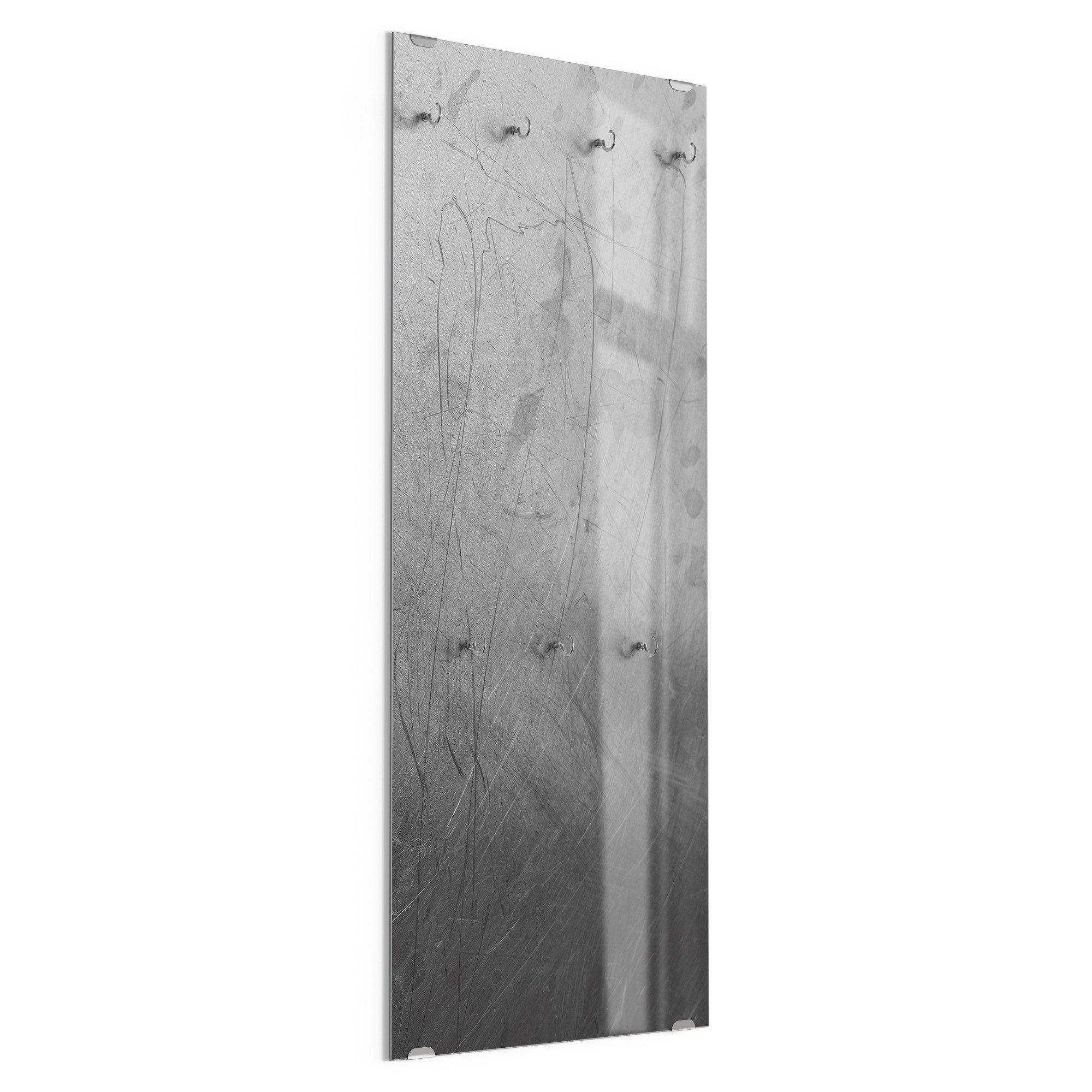 DEQORI Kleiderhaken 'Abgenutzter Edelstahl', Glas Garderobe hängend Flur Jackenhalter modern Wandgarderobe Haken