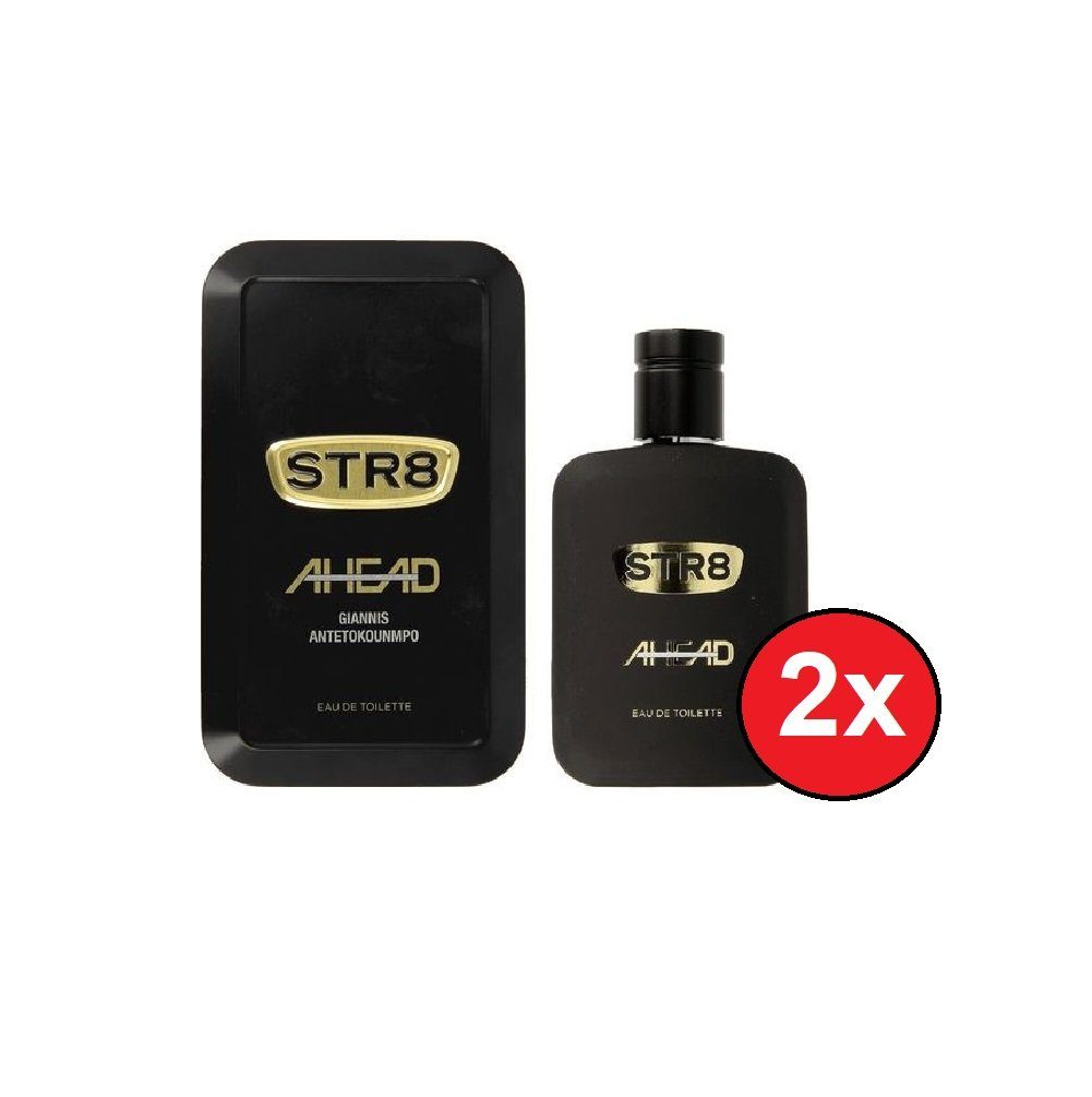 STR8 Eau de Toilette Ahead EDT Giannis Antetokounmpo 2x 50 ml Parfüm Duft, 2-tlg., Intensiv sinnlich männlich Parfüm Geschenk für Herren Männer Jungen