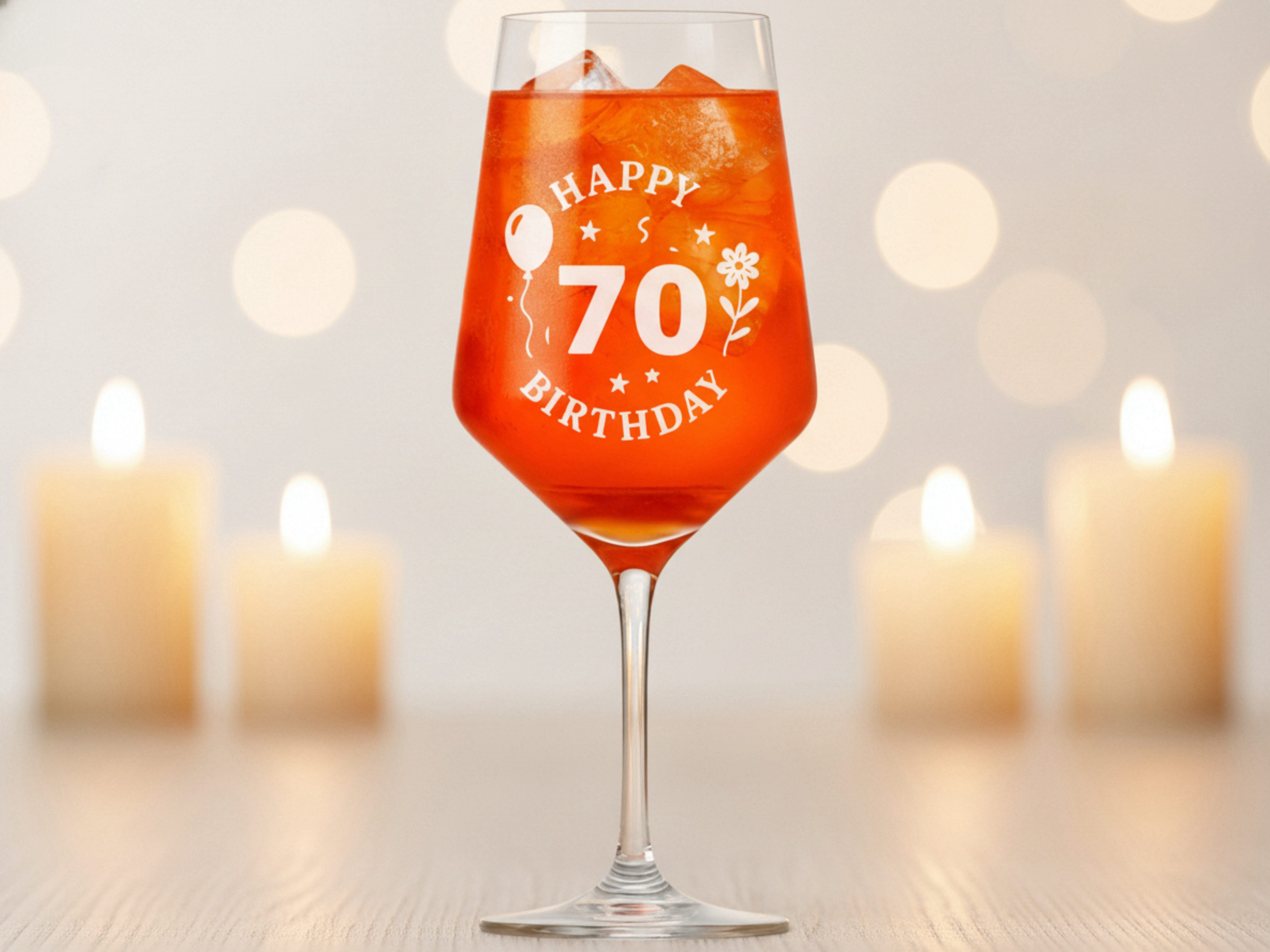 Valhalla Weinglas Gravur Happy Birthday 70 Geburtstag 350ml, 1-tlg., Glas, Atemberaubende Darstellung – Bild 2 von 5
