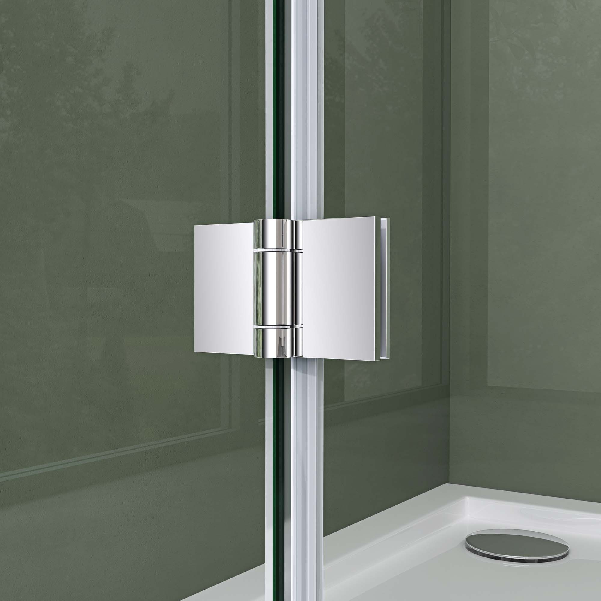 Mai & Mai Eckdusche Duschkabine Dusche Eckeinstieg Duschabtrennung ESG Glas mit NANO R01, BxT: 80x80 cm – Bild 5 von 5