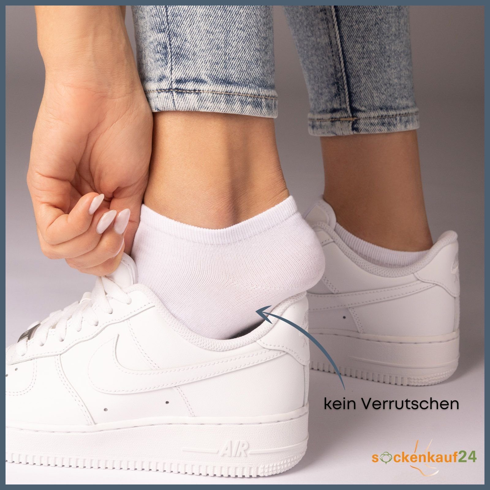 WP Schwarz Socken & (Weiß, Damen sockenkauf24 Baumwolle Sneaker 20, 16900 Paar 10-Paar, - Weiß Sneakersocken Herren Grau 10, 30 39-42)