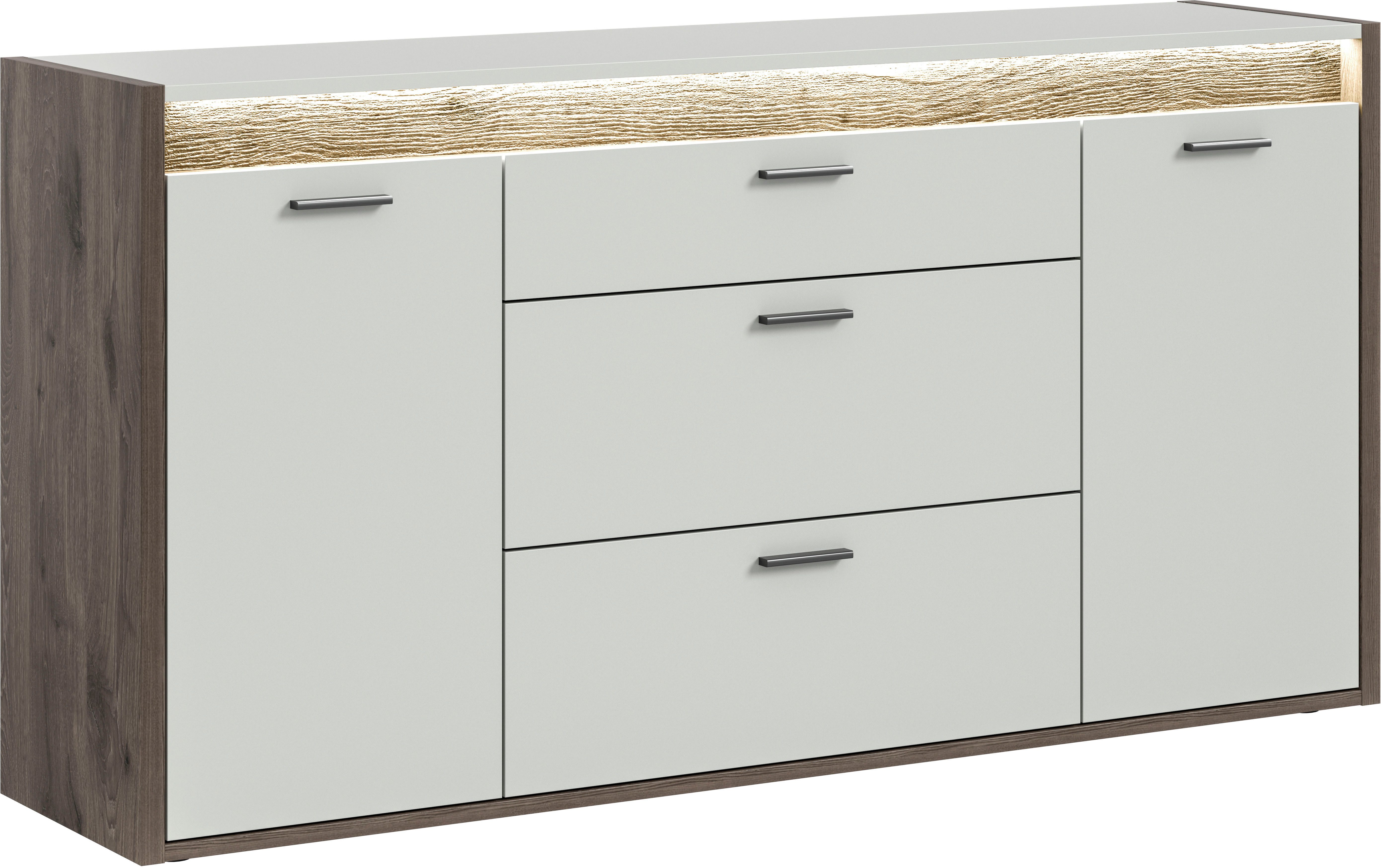 Sideboard Treviso, Breite 167cm, inkl. Frontbeleuchtung, 2 Türen, 2 Einlegeböden