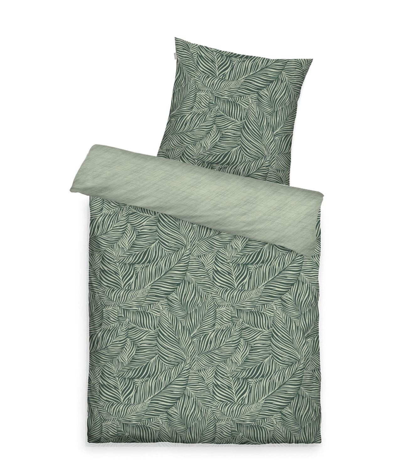 TOM TAILOR Bettwäsche LAVENA, L 155 x B 220 cm, Grün, Dunkelgrün, Satin, 100% Baumwolle