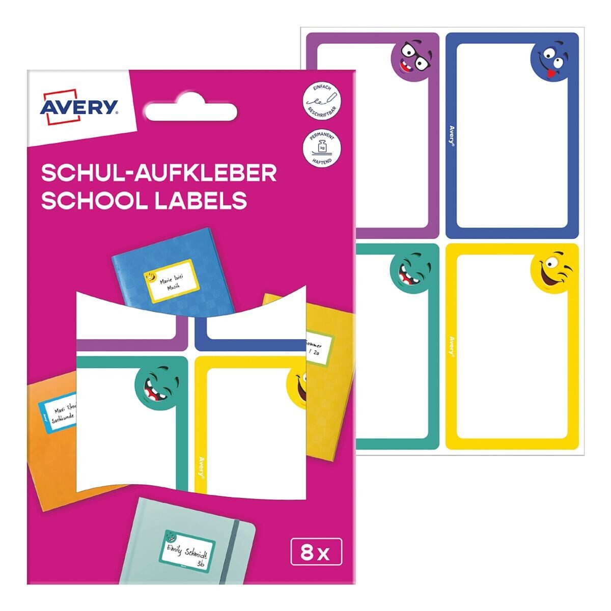 Avery Zweckform Etiketten, 8er-Pack Schul-Aufkleber