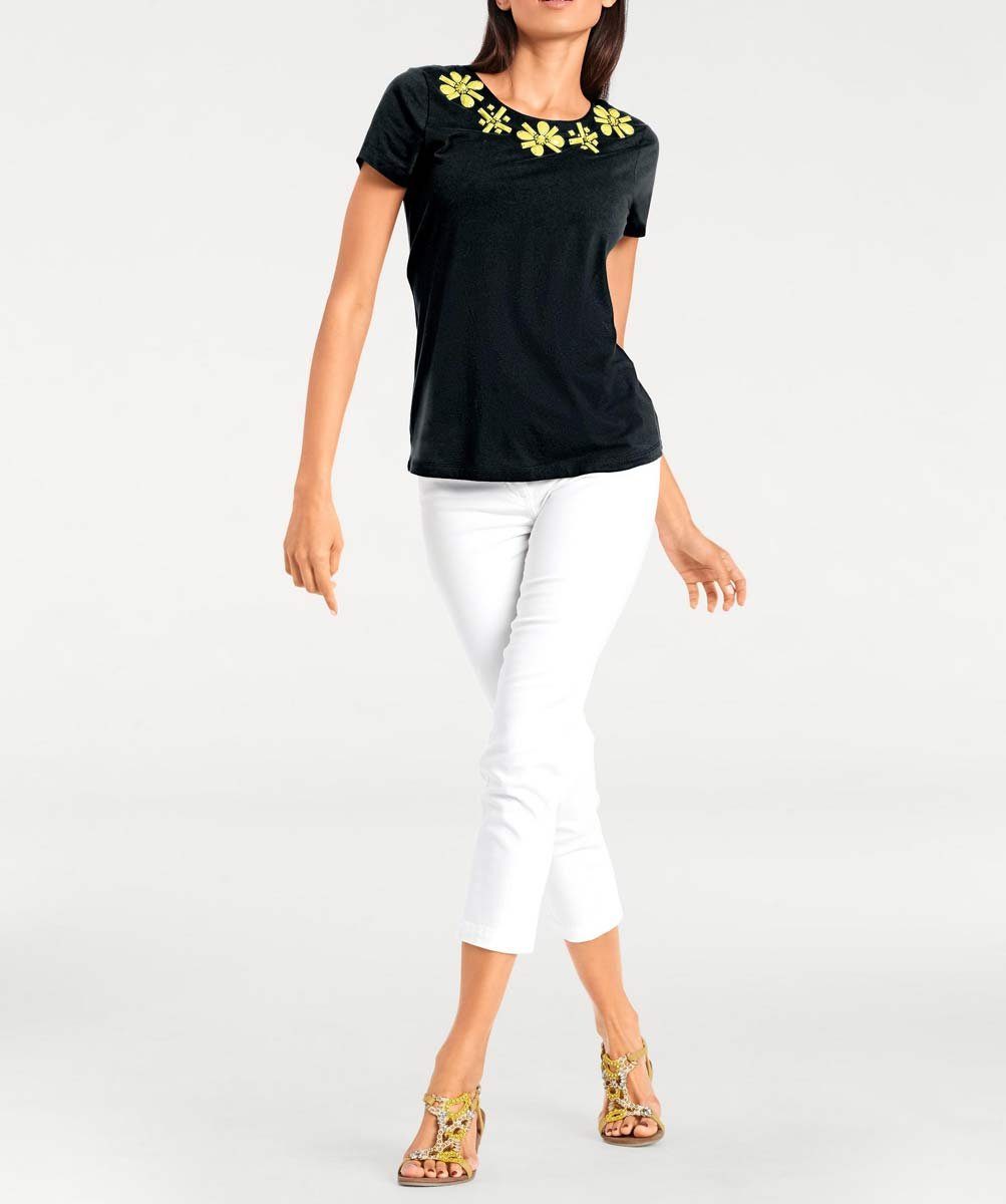 schwarz-gelb by heine Designer-Shirt, Brooke Brooke Ashley Ashley Damen Rundhalsshirt