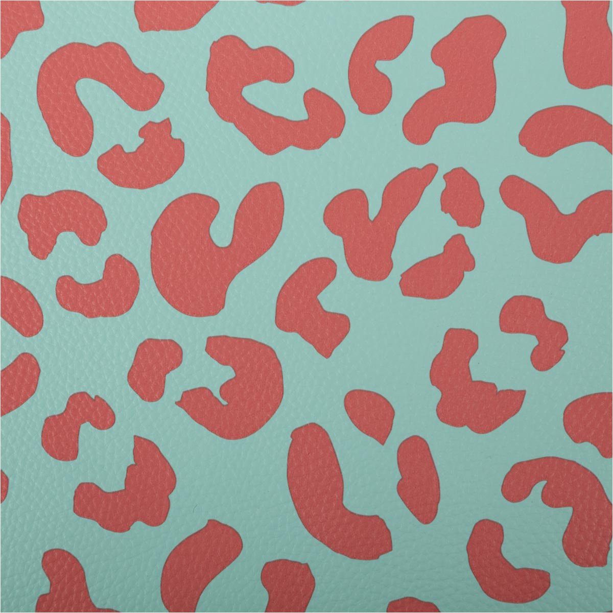 Swafing Stoff Happy Leo Kunstleder Mint/Koralle – robust & soft, Cherry Picking, abwaschbar