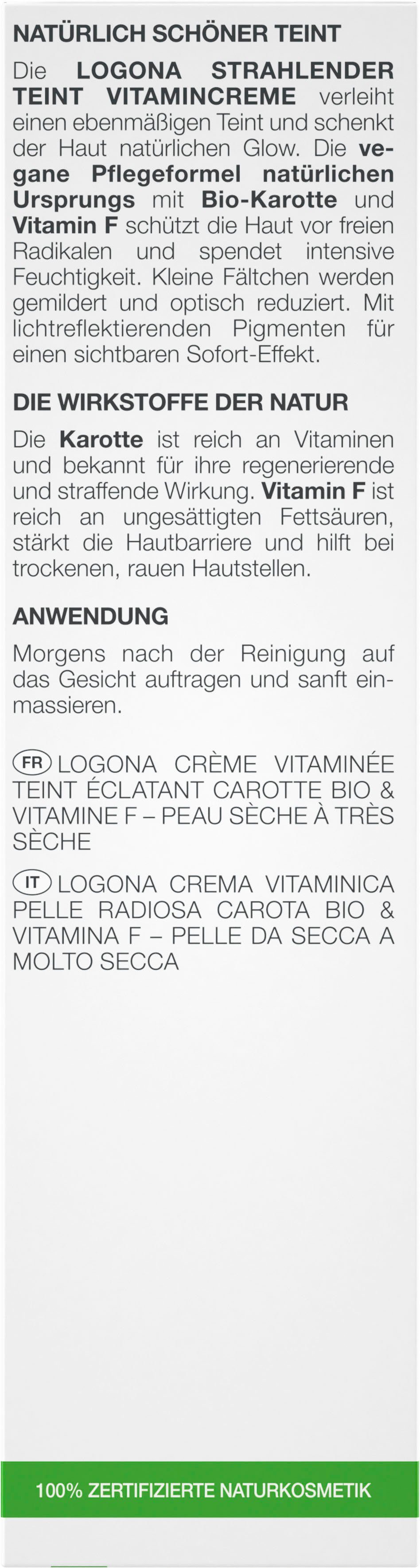 Teint Tagescreme Vit.Creme Strahl. [nourish] Logona LOGONA