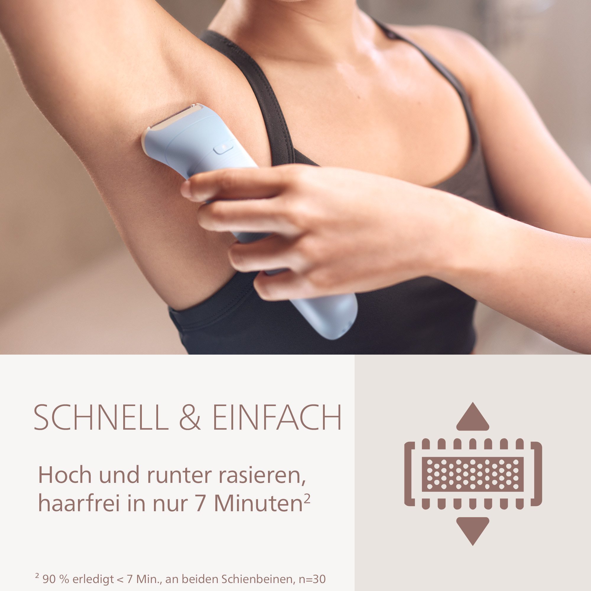 Philips Elektrorasierer Lady Shaver Series 6000, Aufsätze: 1, kabelloser Rasierer, nass und trocken, inkl. Trimmeraufsatz