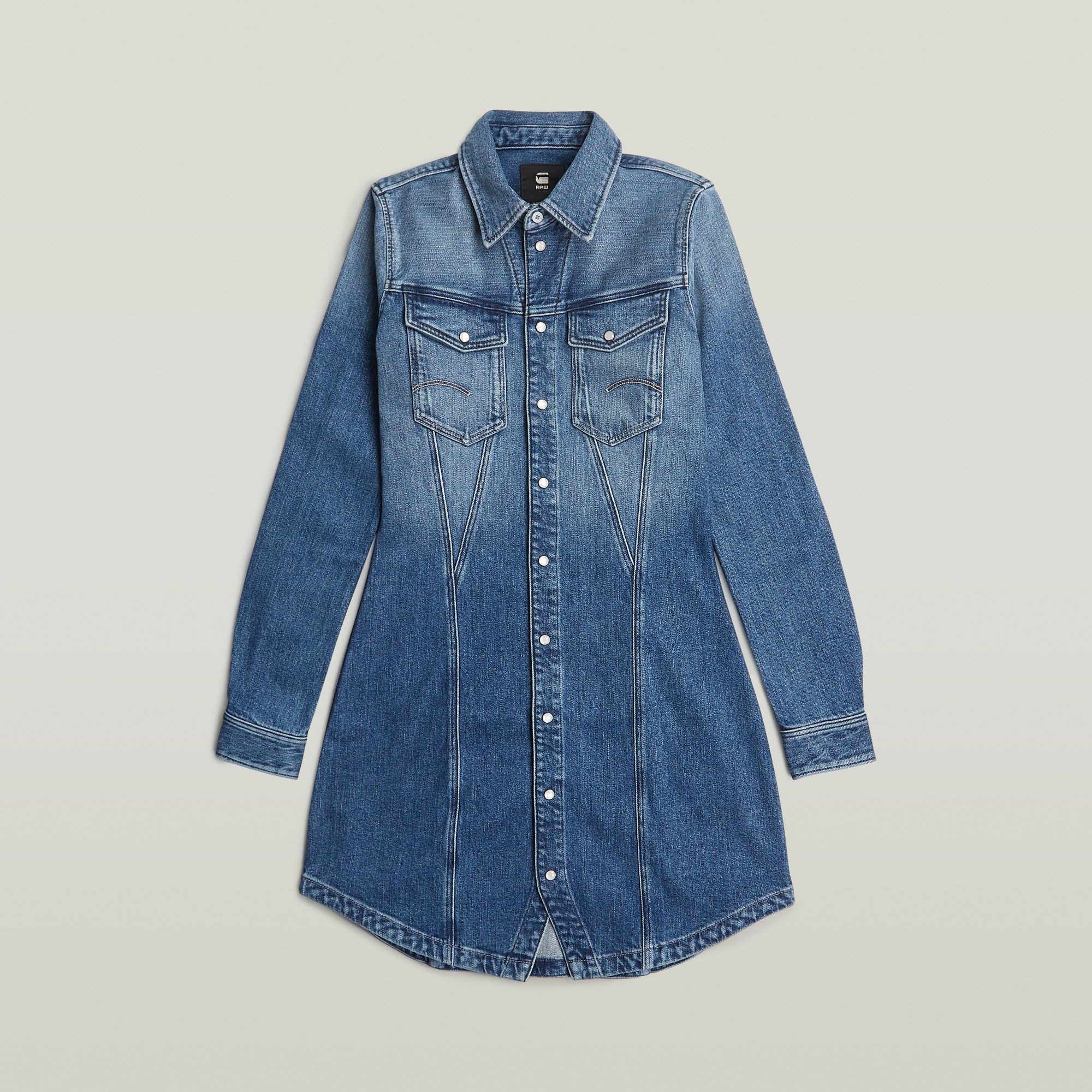 G-STAR Midikleid Pitched Hem Shirt Dress l\s wmn - Regular Fit