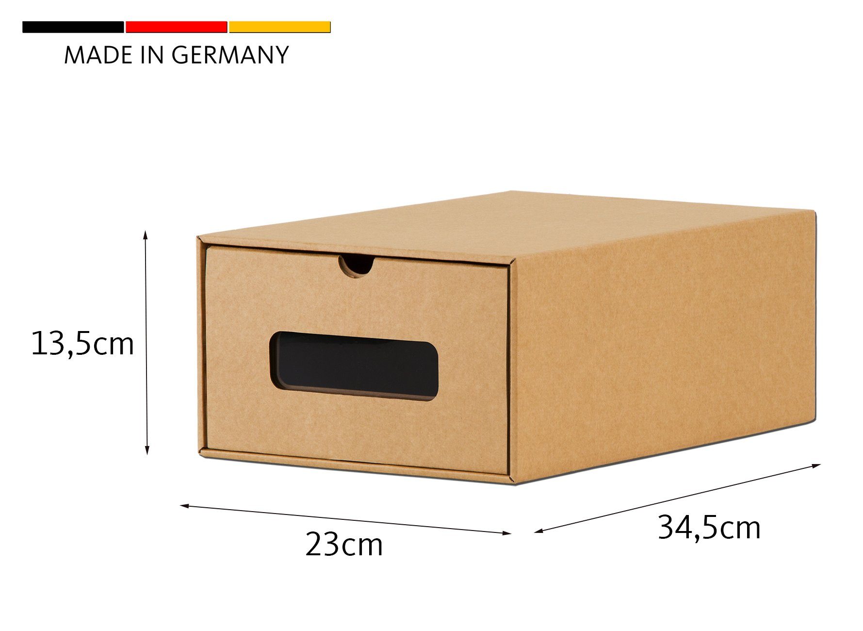 BigDean Schuhbox 10 Boxen stapelbar mit Sichtfenster & Schublade Schuhe Spielzeug etc. (Set, 10 St., Schuhbox), Bemalbar, Dekorierbar, Stapelbar
