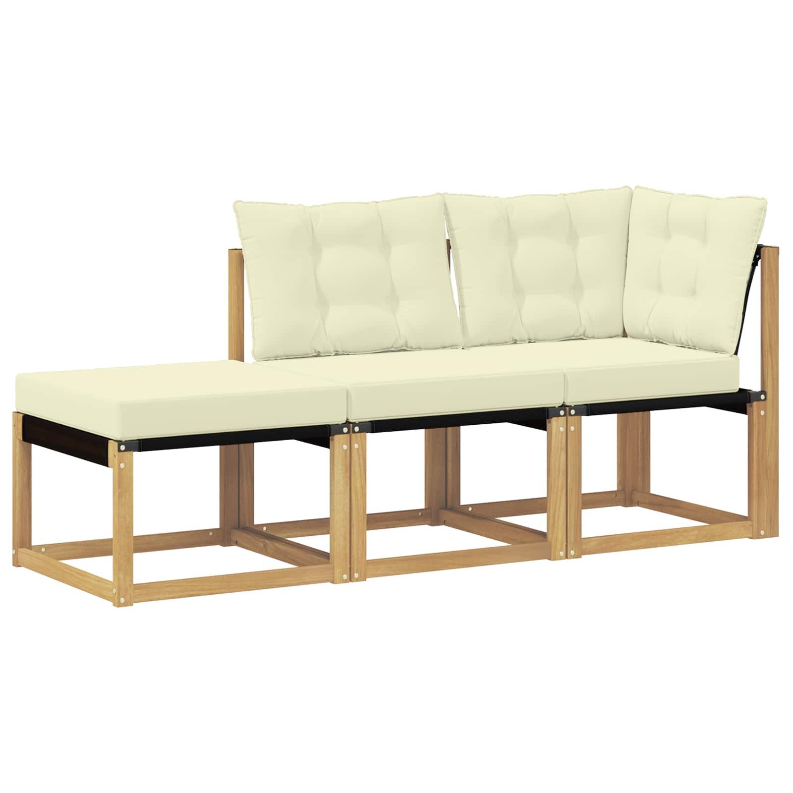 vidaXL Sofaelement Sectional Sofa Einheiten mit Kissen 3 Stück Weiß (3 St)