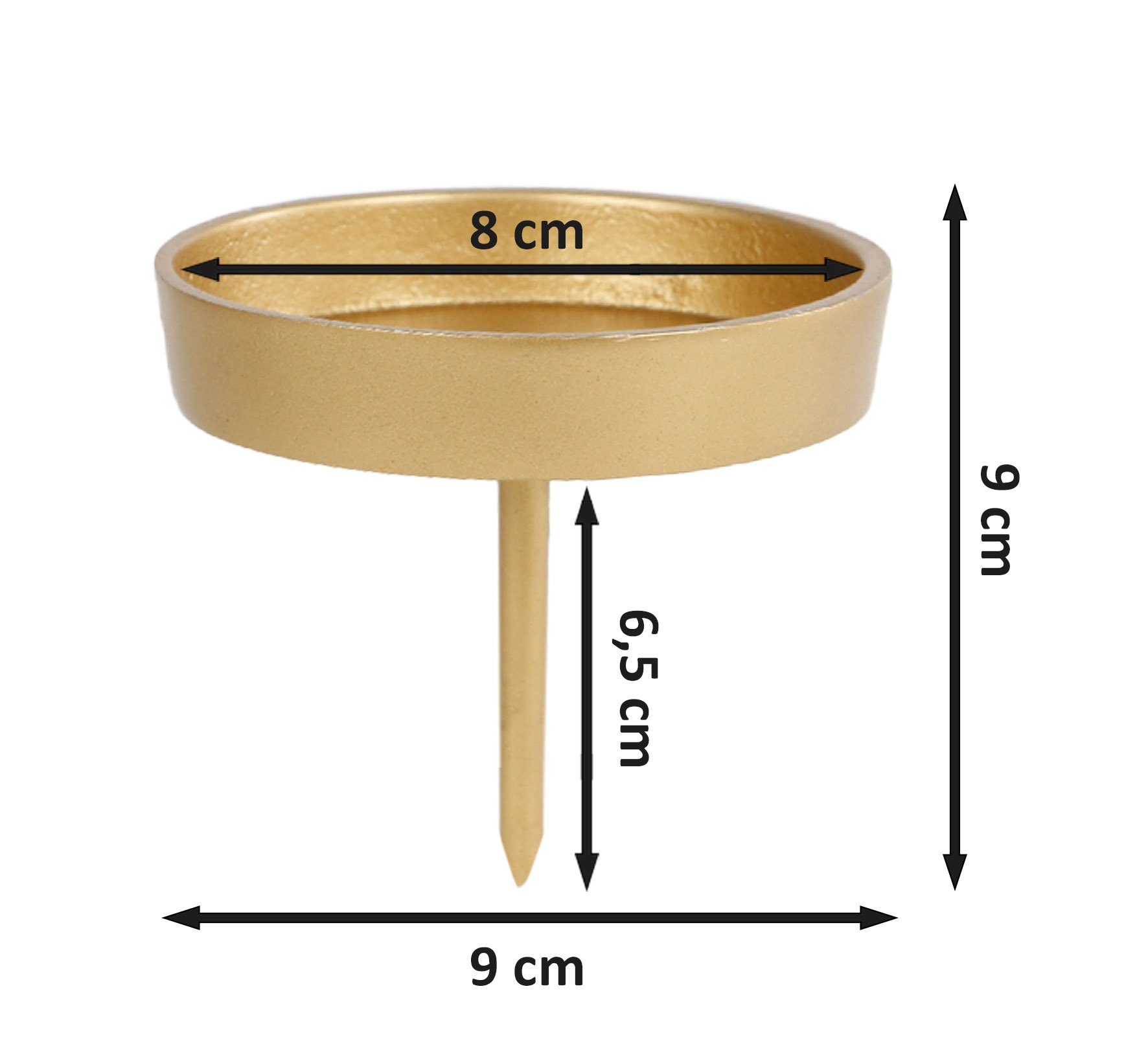 Spetebo Kerzentülle Alu Kerzenpick für Stumpenkerzen 4er Set gold (Set, 4 S günstig online kaufen