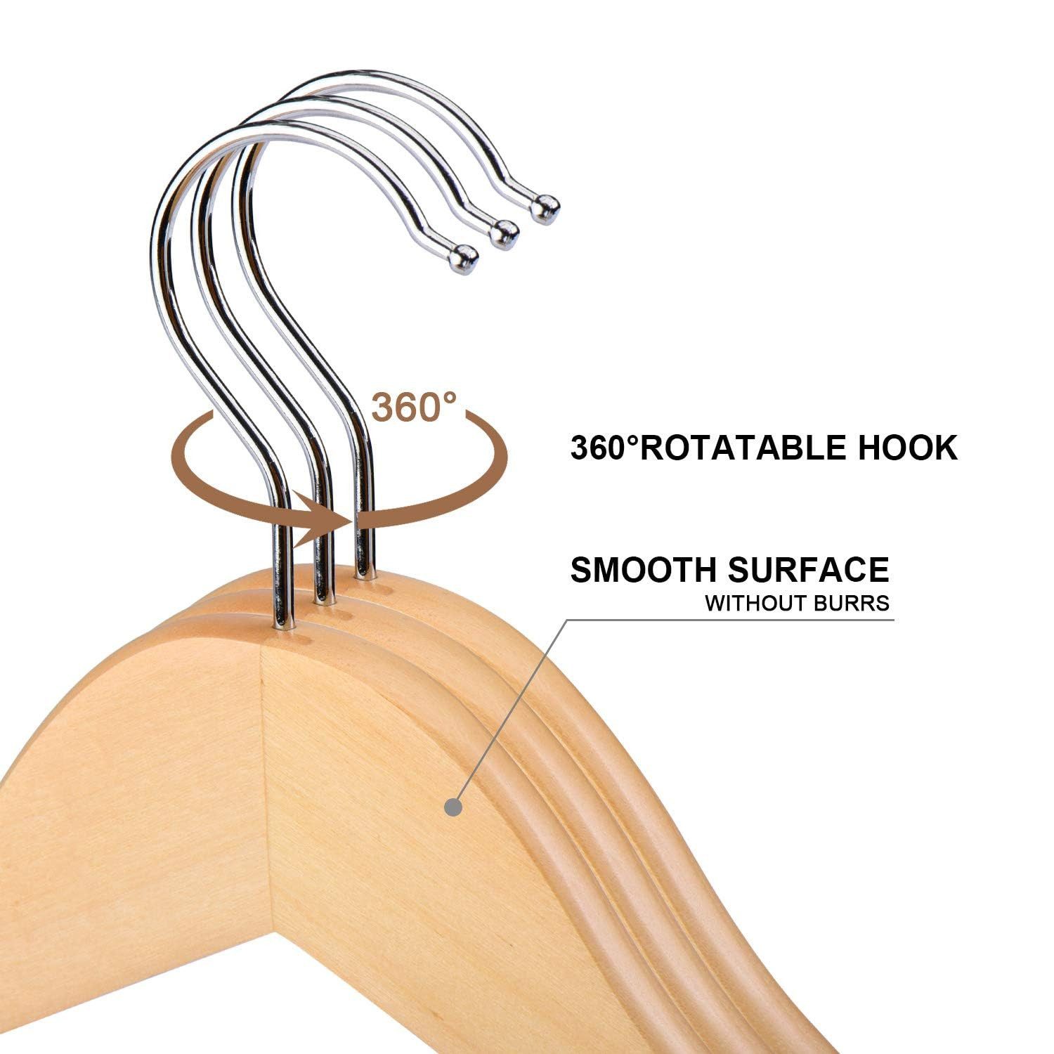 House Day Kleiderbügel Holz für Anzüge, rutschfest, (10-tlg), Kleiderbügel günstig online kaufen