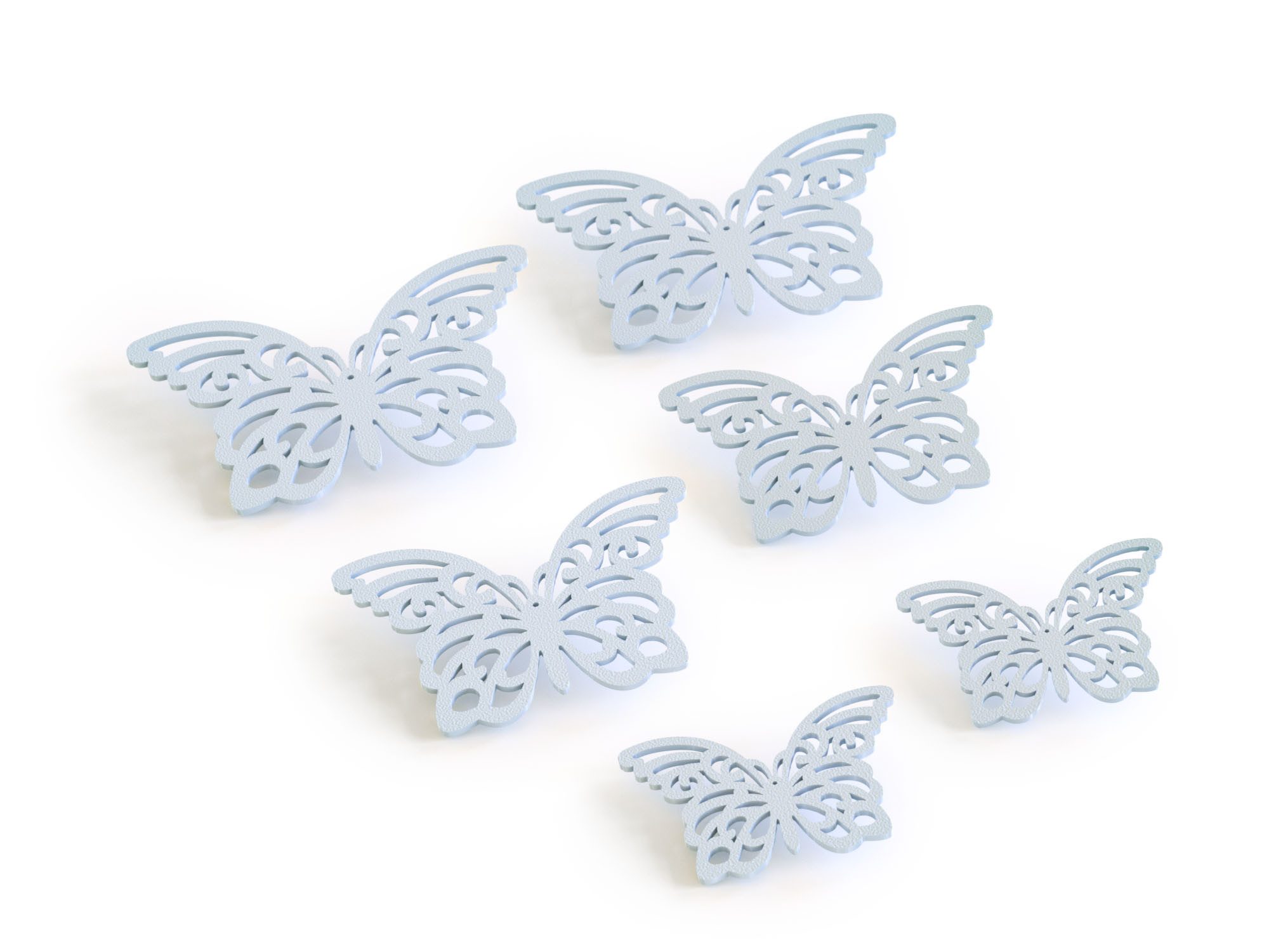 Wanddekoobjekt 6x Schmetterling Wanddeko Tür Dekoration Bunt Zimmer Deko Set