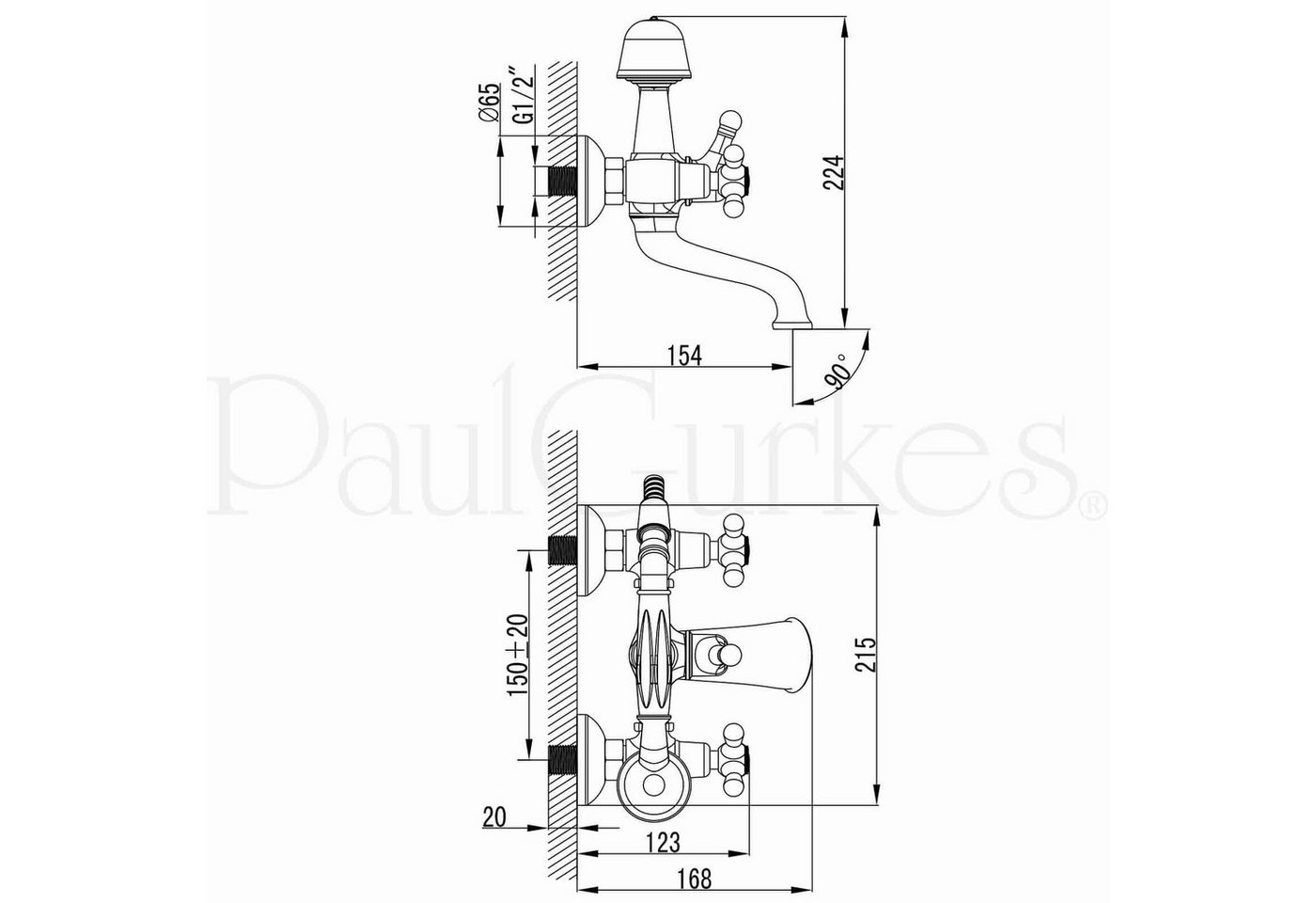 Thumbnail - PaulGurkes Wannenmischeinheit PG27T4-1304 (Armatur)