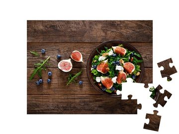puzzleYOU Puzzle Feigensalat mit Käse, Heidelbeeren und Rucola, 48 Puzzleteile, puzzleYOU-Kollektionen Obst, Essen und Trinken