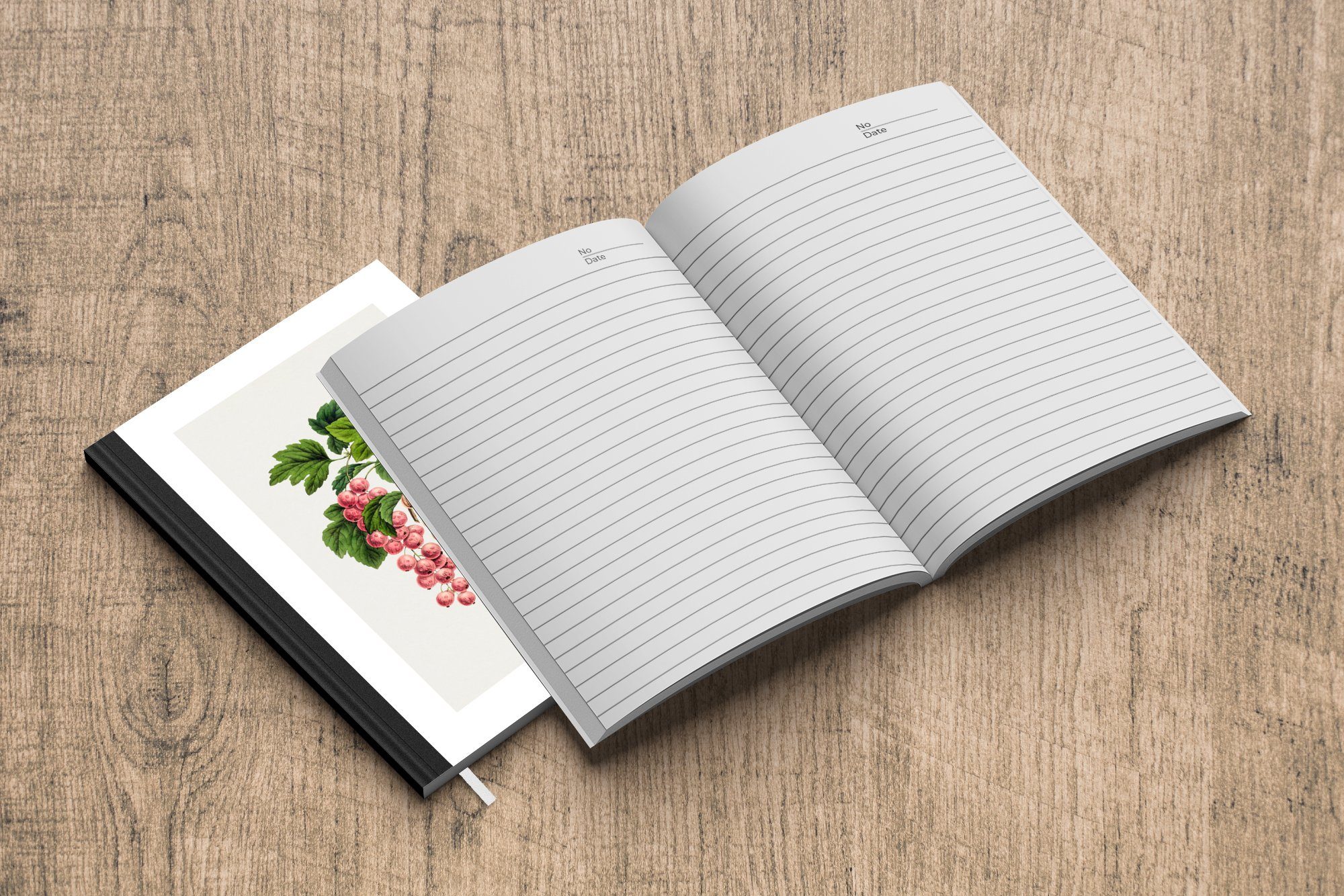MuchoWow Notizbuch Beeren Seiten, Merkzettel, - Haushaltsbuch - Lebensmittel, Notizheft, Journal, A5, Obst 98 Tagebuch