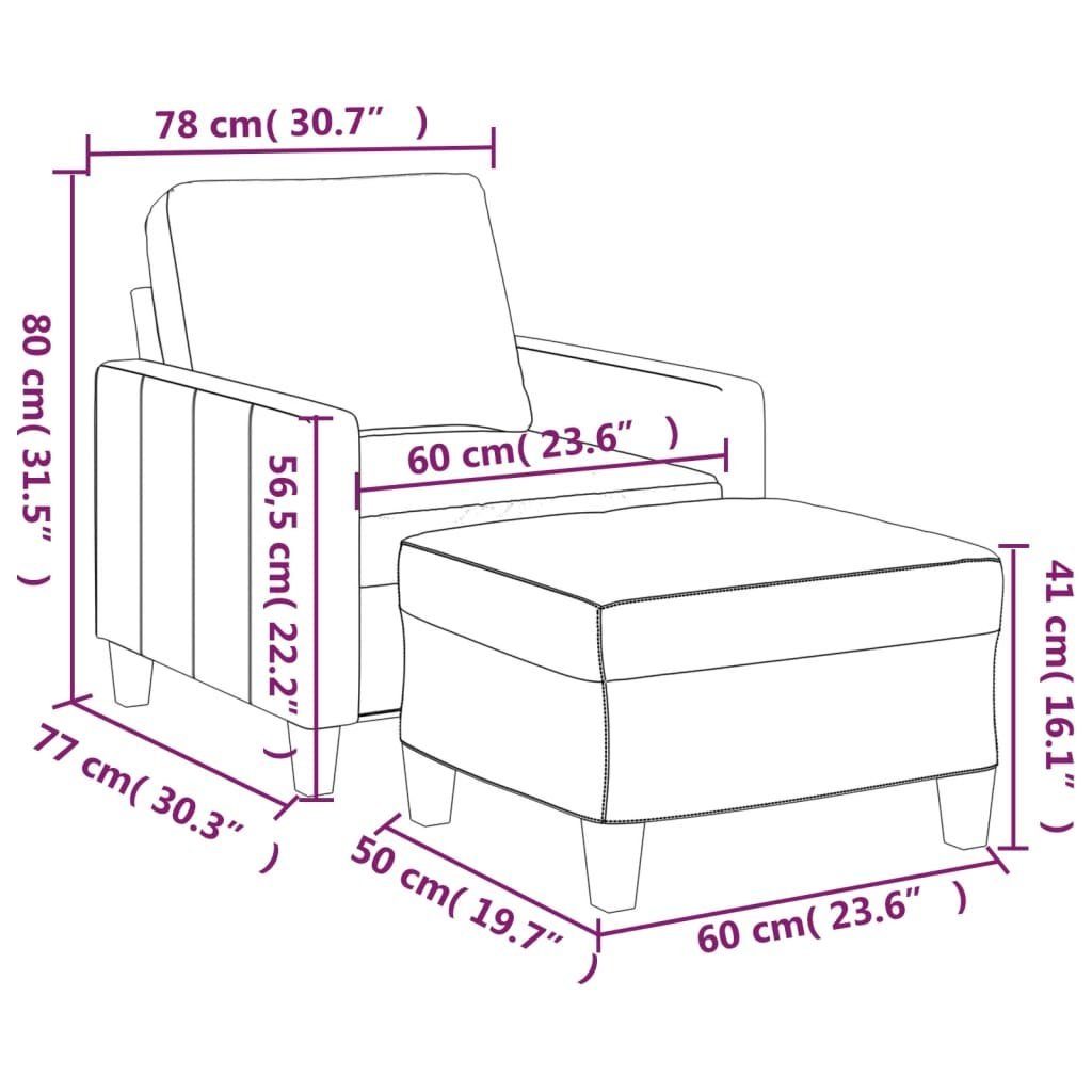 Kunstleder cm 60 vidaXL Hocker Sofa Sessel mit Creme