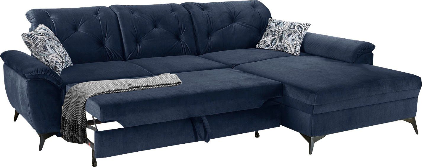 3 Bettfunktion, Ecksofa | blau individuell, Jockenhöfer Kopftützen, Relaxfunktion verstellbare Studio, Gruppe blau