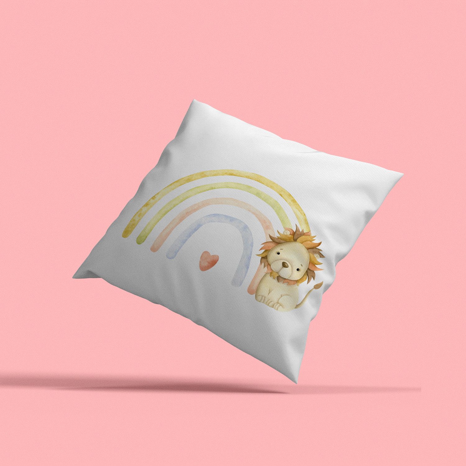 queence Dekokissen Löwe und Regenbogen, Kissenhülle mit HD Premium Druck, geruchsneutral, 40x40cm