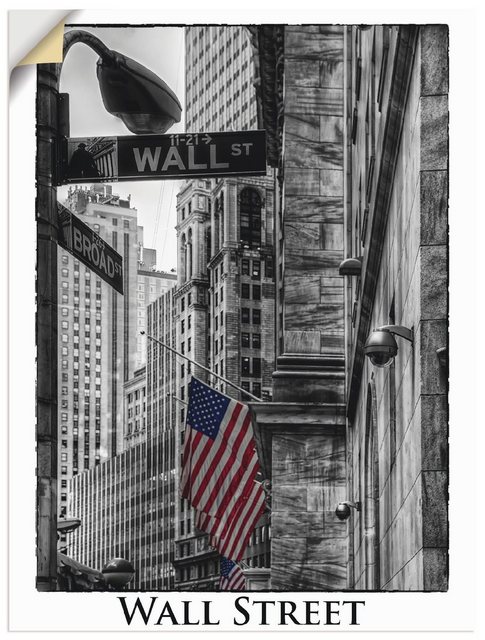 Artland Wandbild »New York Wall Street«, Amerika (1 Stück), in vielen Größen & Produktarten -Leinwandbild, Poster, Wandaufkleber / Wandtattoo auch für Badezimmer geeignet-Otto