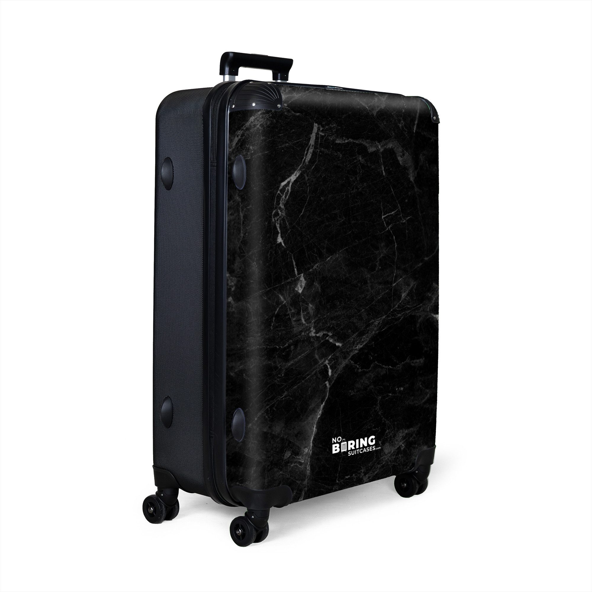 NoBoringSuitcases.com© Hartschalen-Trolley Marmor - Schwarz - günstig online kaufen