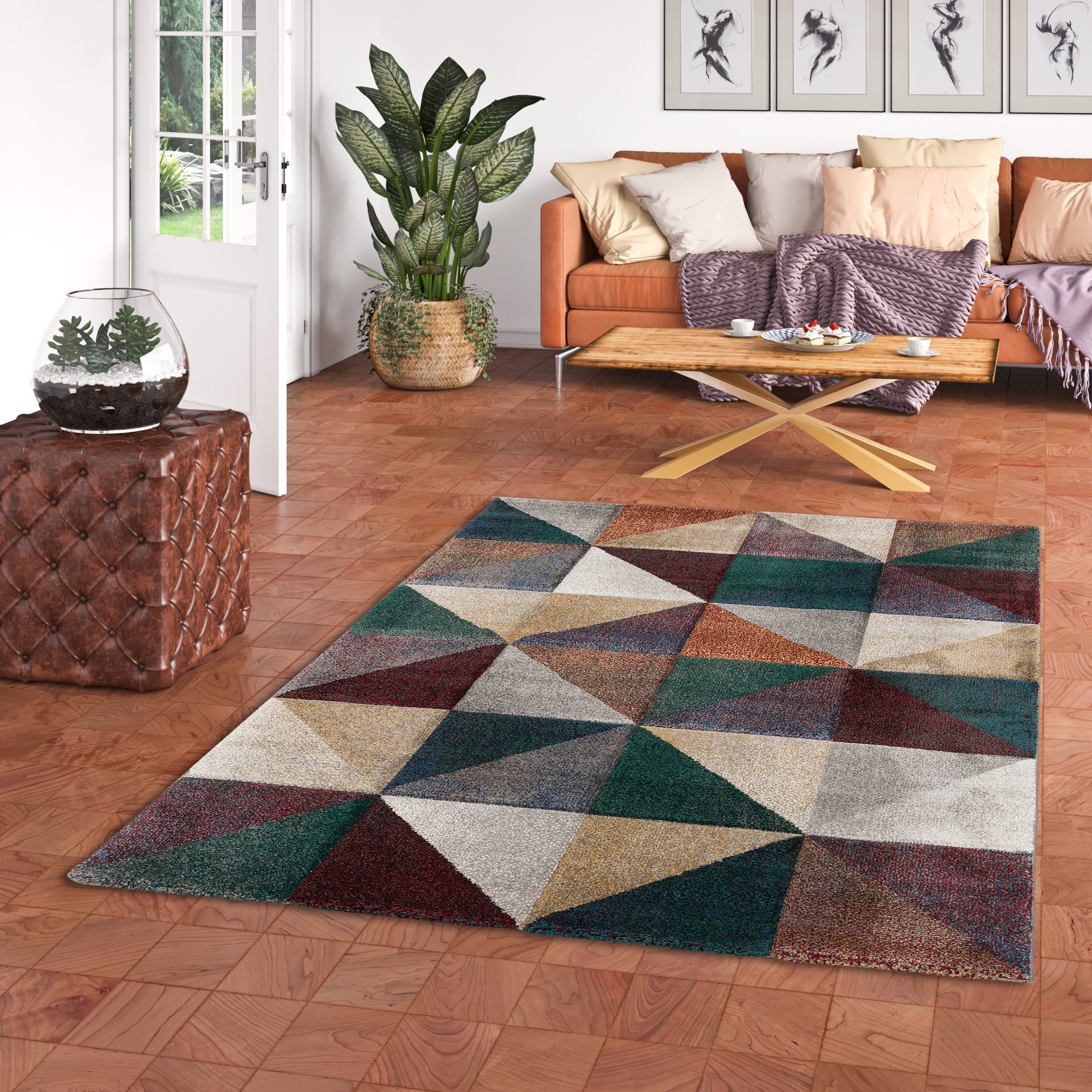 Pergamon Designteppich Designer Teppich Maui Modern Prisma, Rechteckig, Höhe: 13 mm