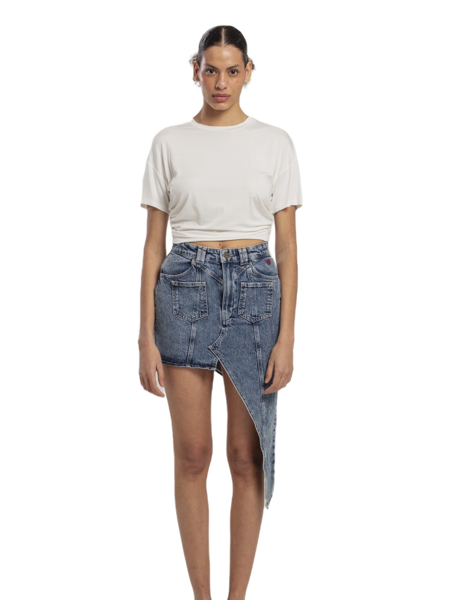 Midirock FREE HEAVEN DENIM-ROCK MIT AUSSCHNITT