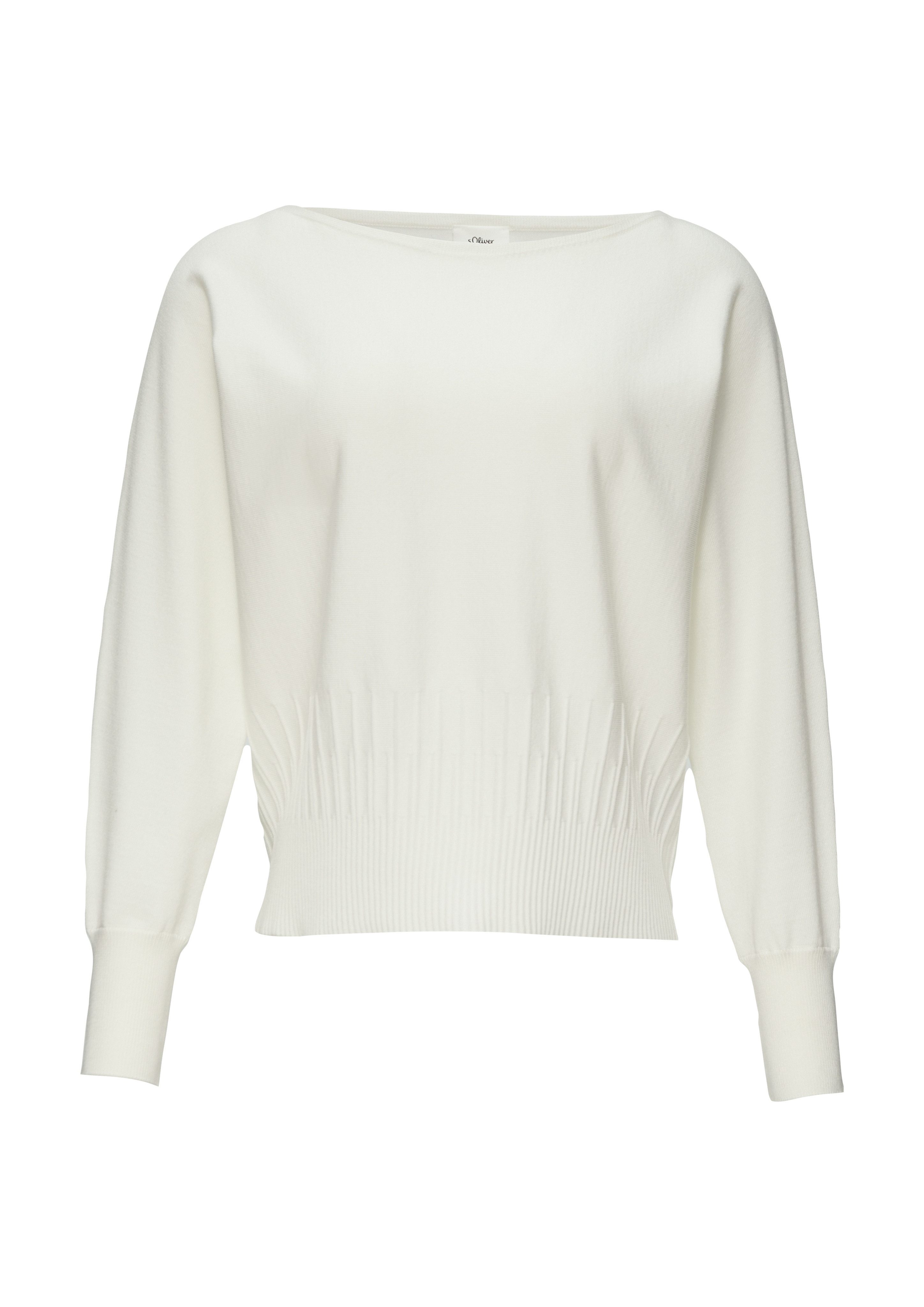 s.Oliver BLACK LABEL Strickpullover mit Strukturmuster am Saum