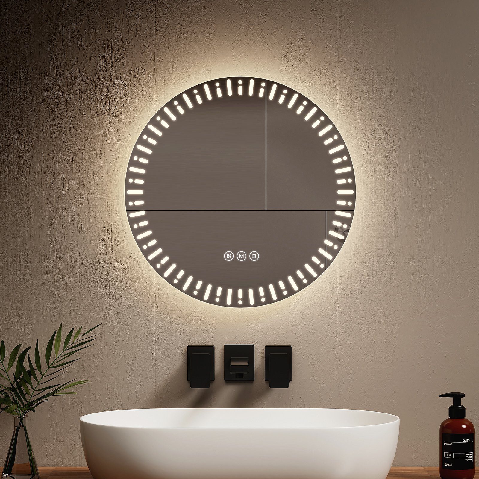 EMKE Badspiegel mit Beleuchtung und Antibeschlage Lichtspiegel LED