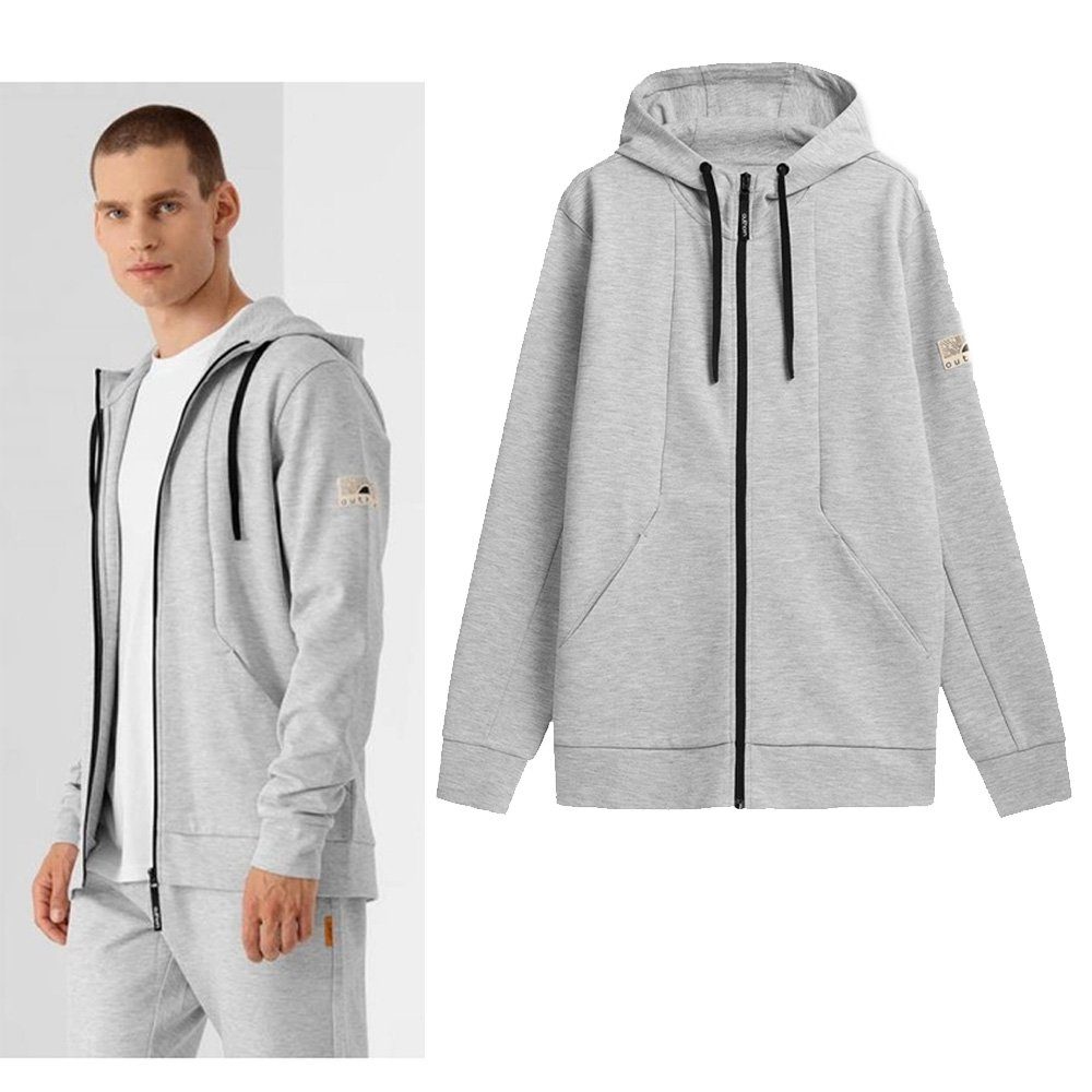 4F Trekkingjacke Outhorn - Herren Sweatjacke - Zip Sweatshirt Sportjacke, grau
