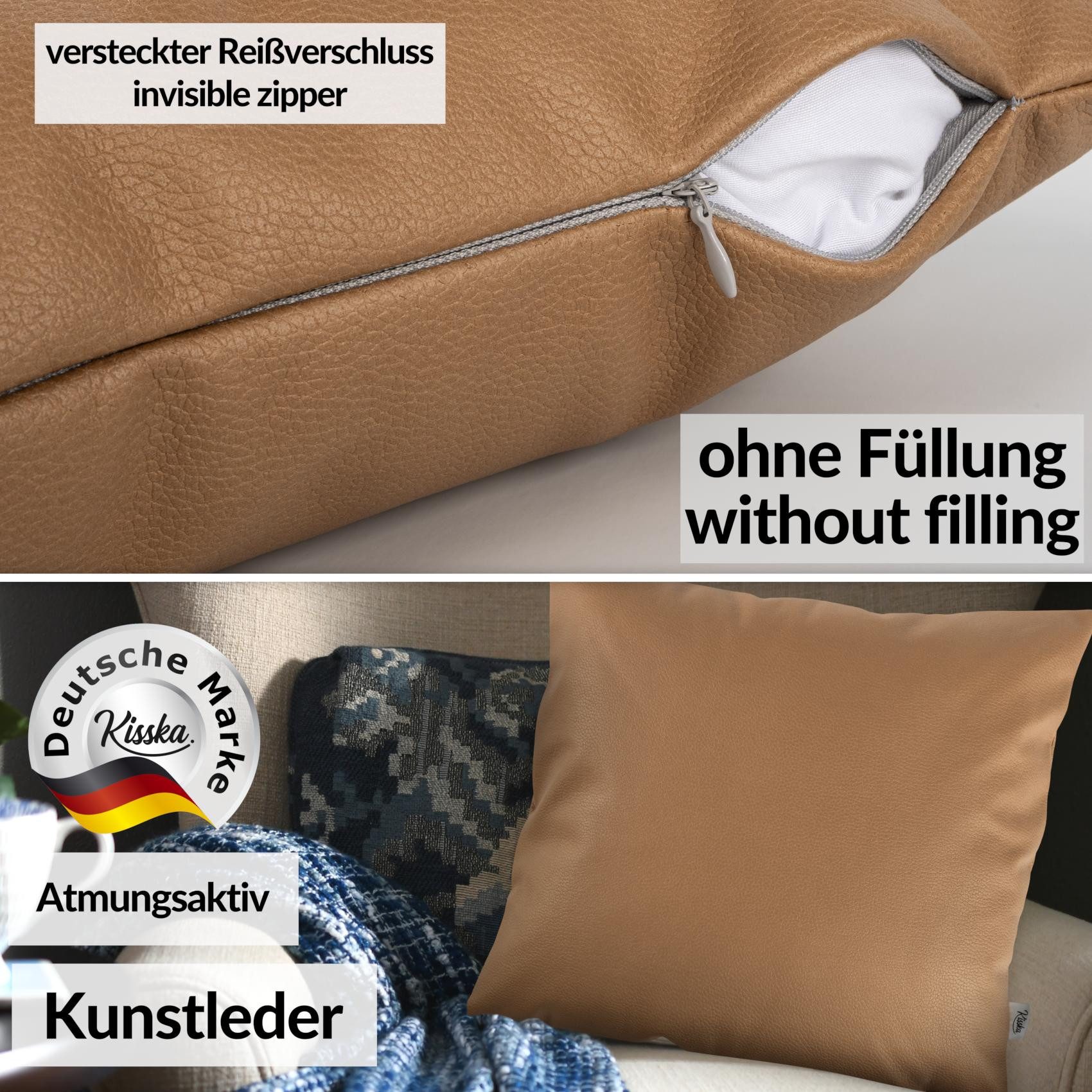 Kisska Dekokissen Kissenhülle KUMO atmungsaktive Kunstleder Kissenbezug Zie günstig online kaufen