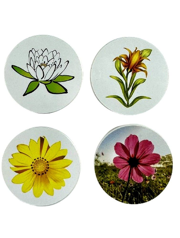 STECKEL Wanddekoobjekt 4x Steckdosenabdeckung mit bunten Blumen Staubschutz, DS-483 (Spar-Set, 4 St., Komplettset), Deko, Modern, Steckdose staubfrei, Steckdose schmutzfrei, bunt