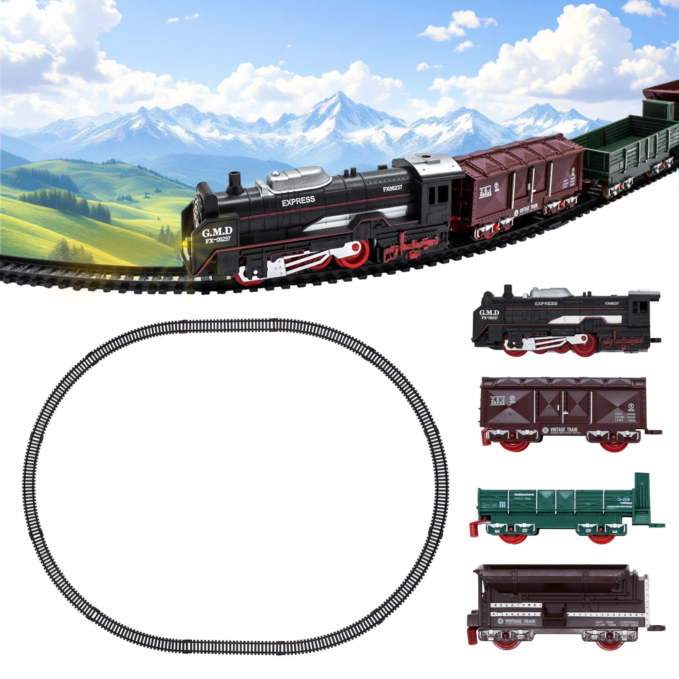 Spetebo Spielzeugeisenbahn-Set Elektrische Spielzeug Eisenbahn inklusive günstig online kaufen