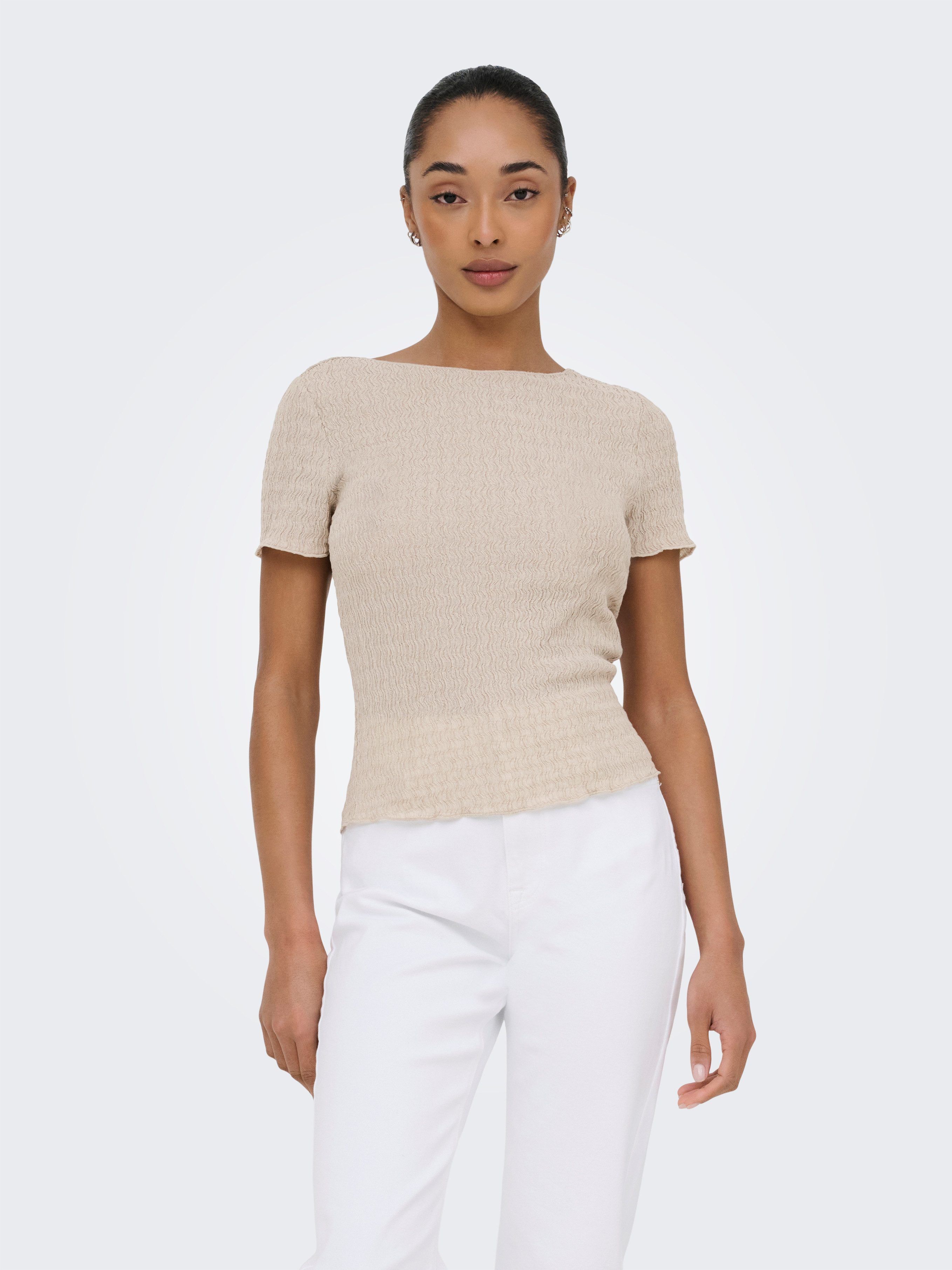 ONLY Kurzarmshirt ONLILSE S/S TOP STRUCTURE JRS NOOS Kunstfaser, regular fi günstig online kaufen