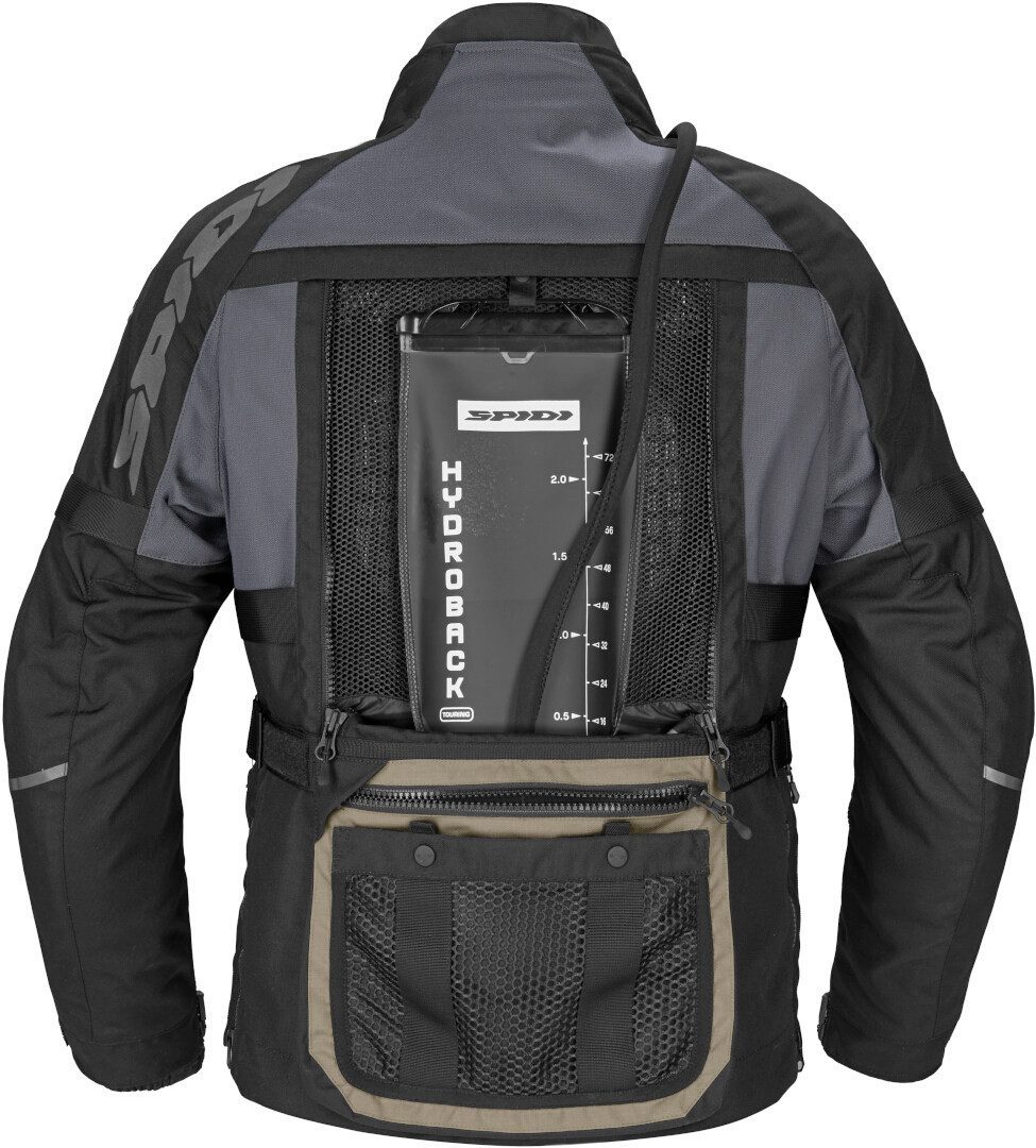 SpiDi Motorradjacke Hard Track 3 H2Out wasserdichte Motorrad Textil Jacke 3-Lagen-Laminat,herausnehmbares Innenfutter,herausnehmbare Membra