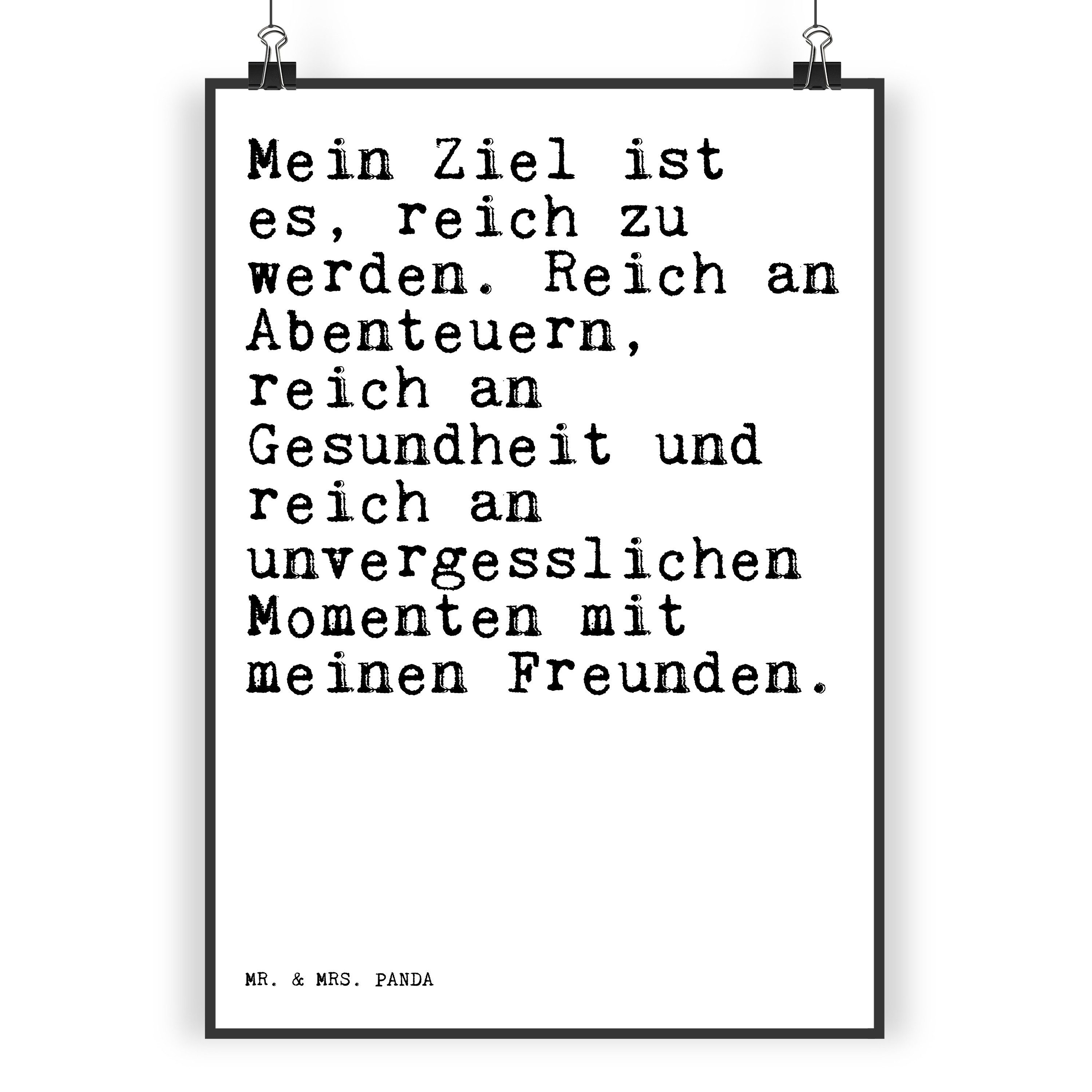 Mr. & Mrs. Panda Poster DIN A3 Mein Ziel ist es,... Weiß Geschenk