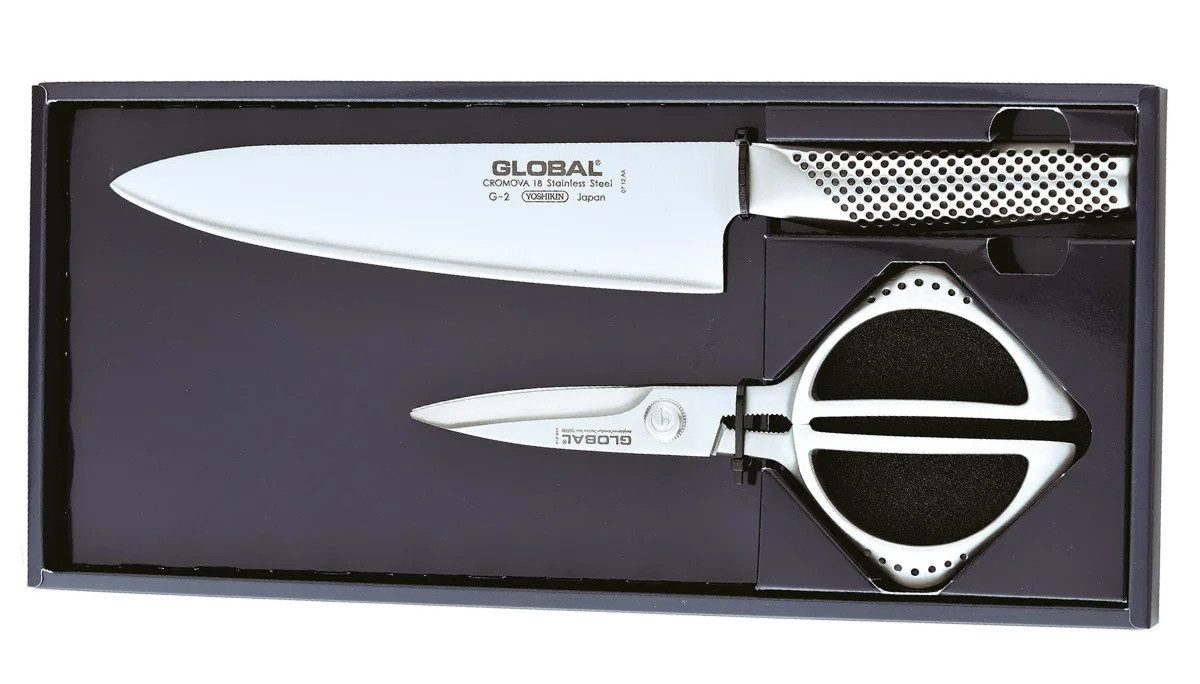 GLOBAL Messer-Set Global G-2210 Set: G-2 Kochmesser und Schere GKS-210, GKS-2210