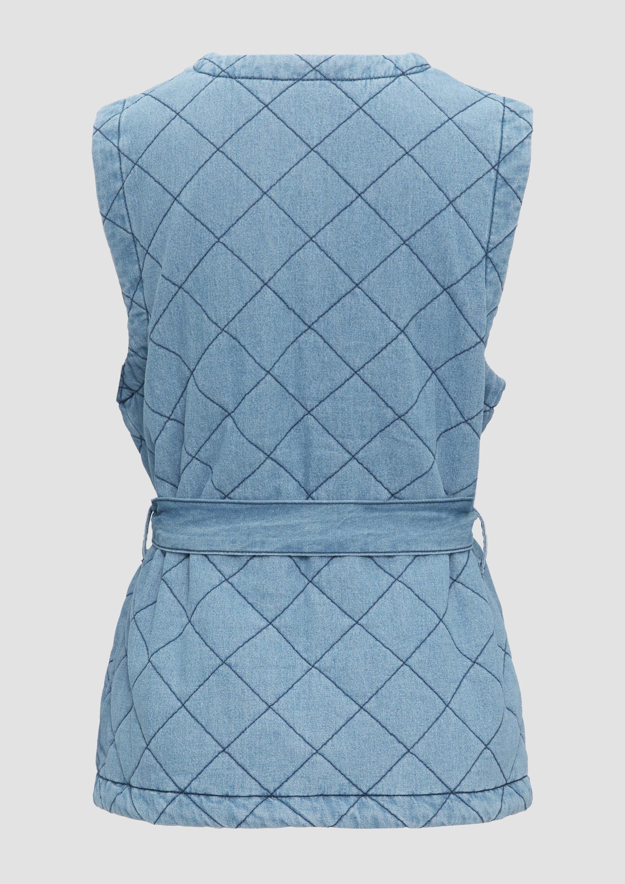 s.Oliver Funktionsweste Indoor-Jacke Steppweste aus Denim im Relaxed Fit