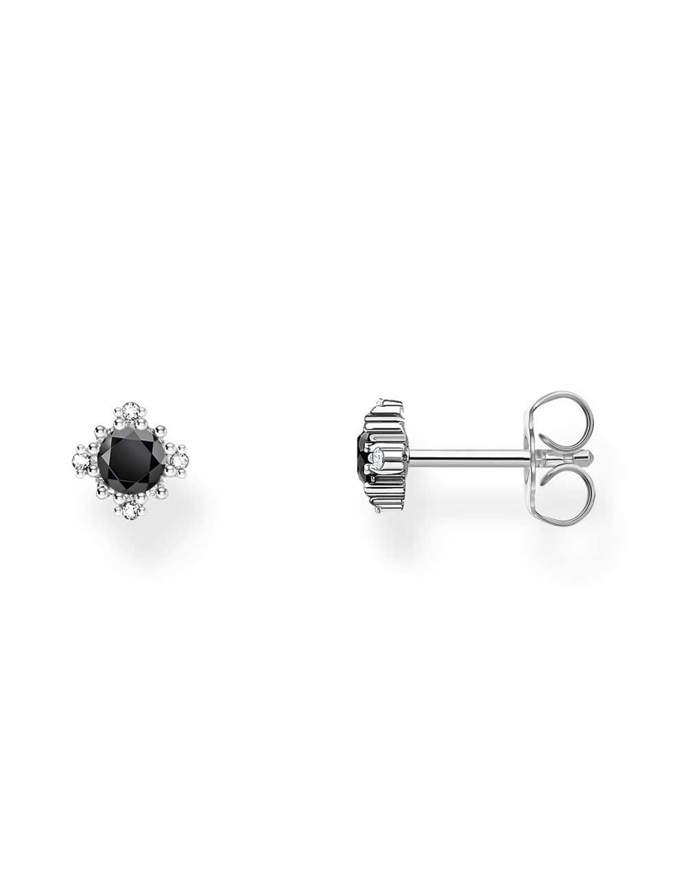 THOMAS SABO Single-Ohrstecker Thomas Sabo H2311-643-11 Silberne Ohrstecker mit schwarzem Stein + Zir