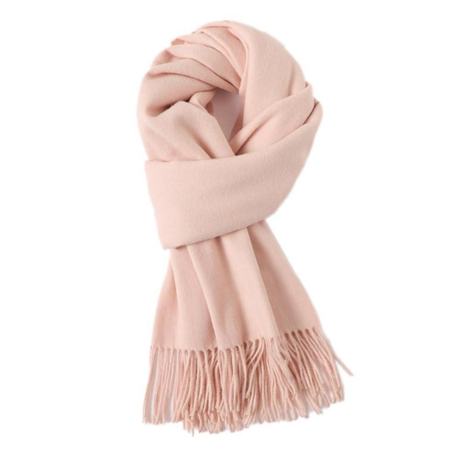 LuxusKollektion Fransentuch Schal Damen Winter kuschelweich Hell-Pink 200x68cm, (1-St)