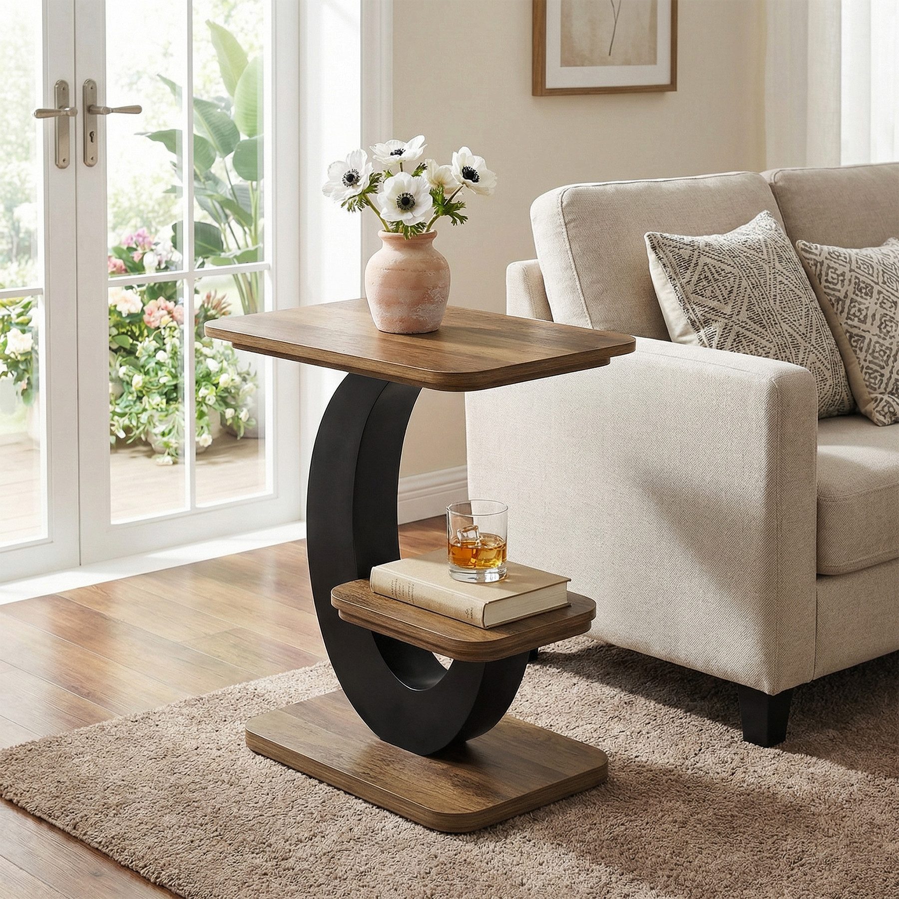 Tribesigns Beistelltisch Kleiner Sofatisch Couchtisch für Wohnzimmer, 2-Tier