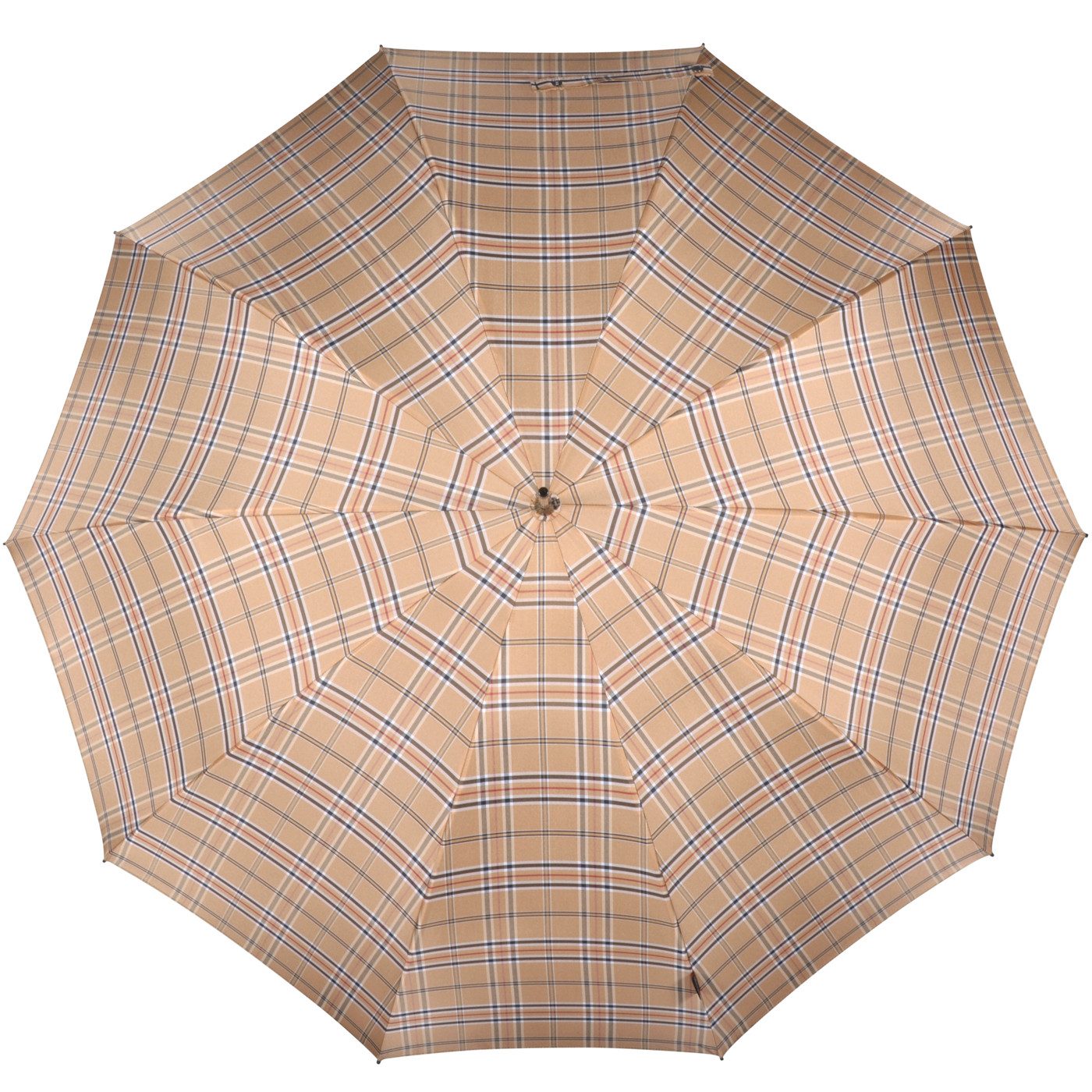 Knirps® Stockregenschirm Herrenschirm mit Automatik, groß und stabil, mit robustem Stahlgestell - check beige